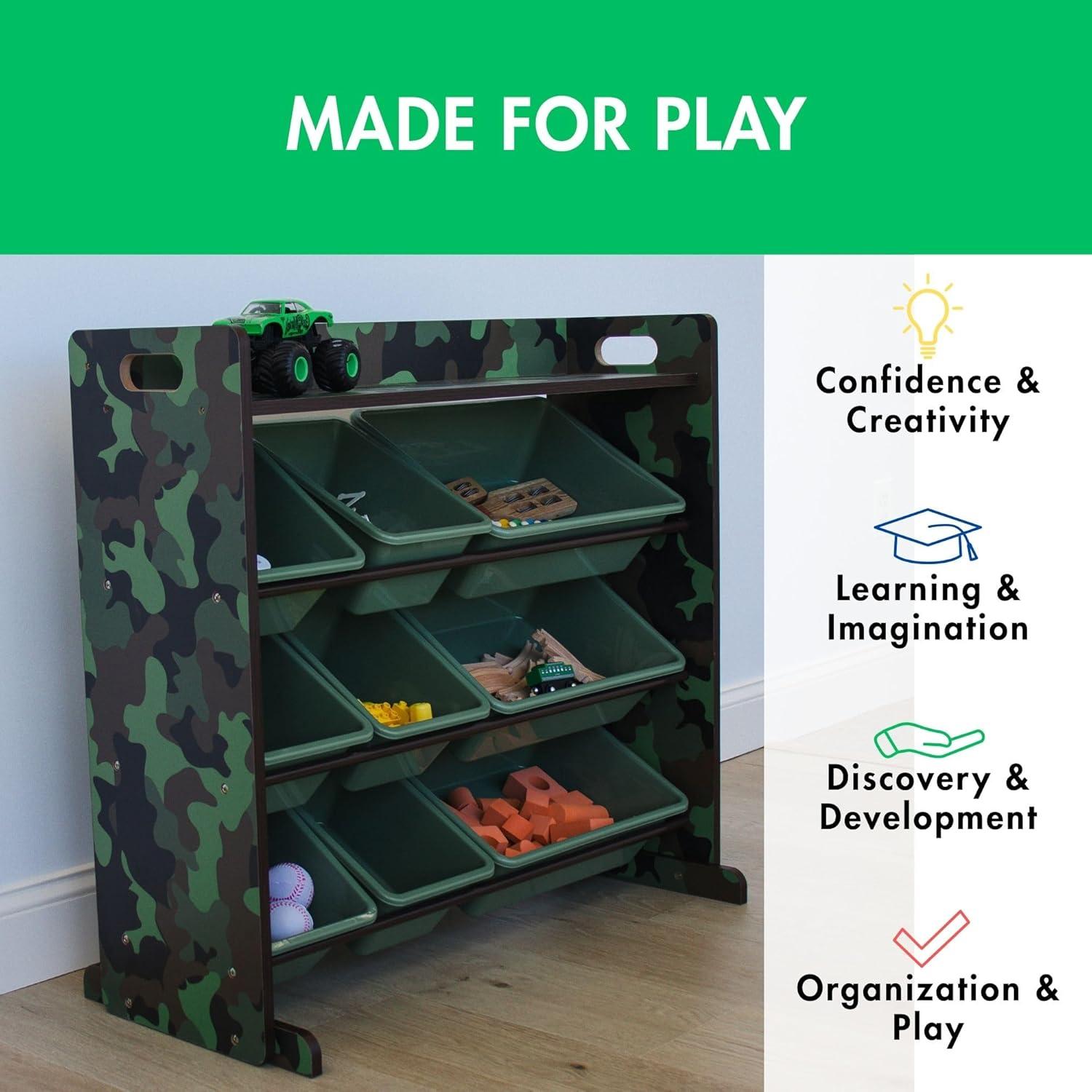 Organizador de Juguetes Humble Crew con Estante y 9 Contenedores