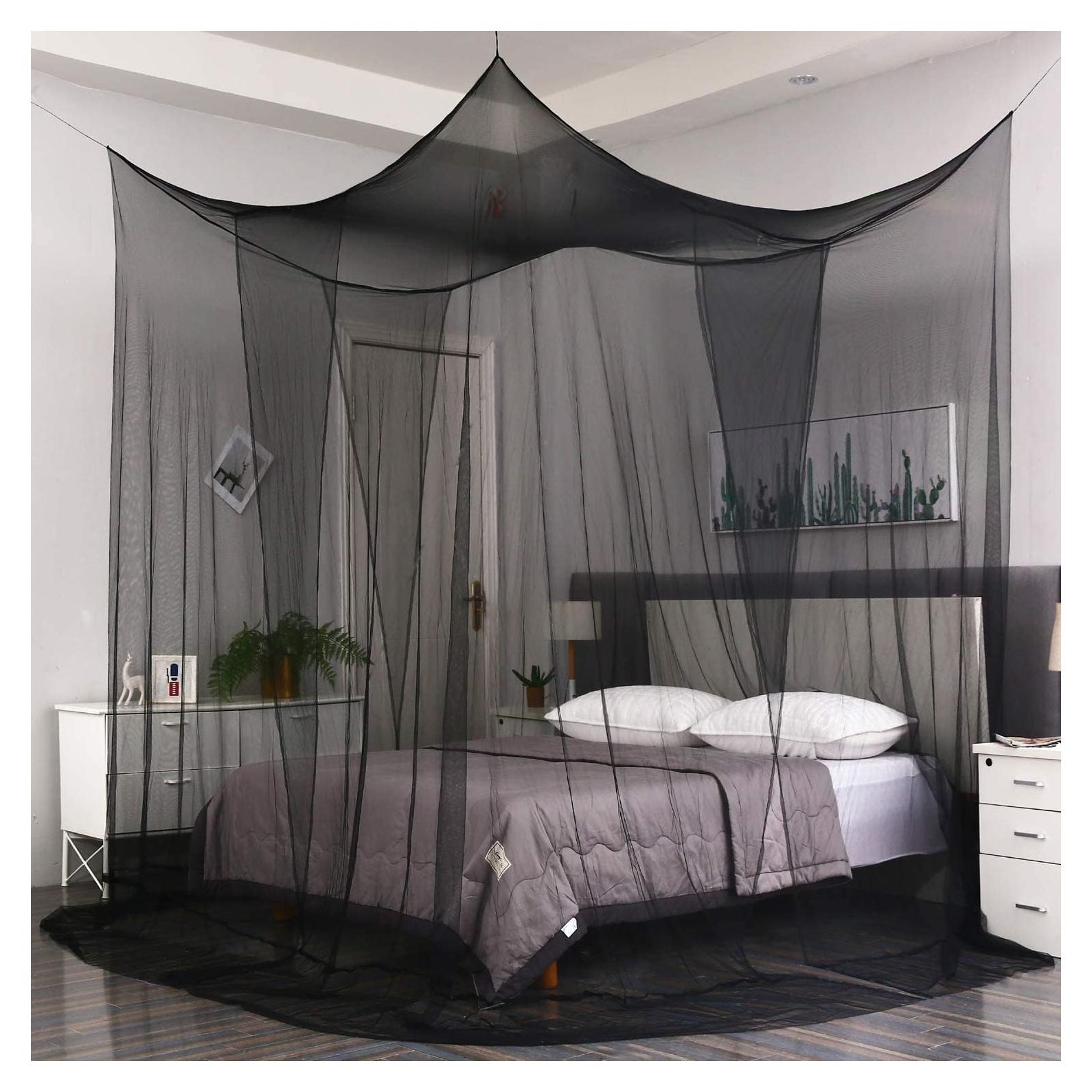 Cortinas de Cama con Dosel Mengersi Negro 80x40x80 cm para Twin