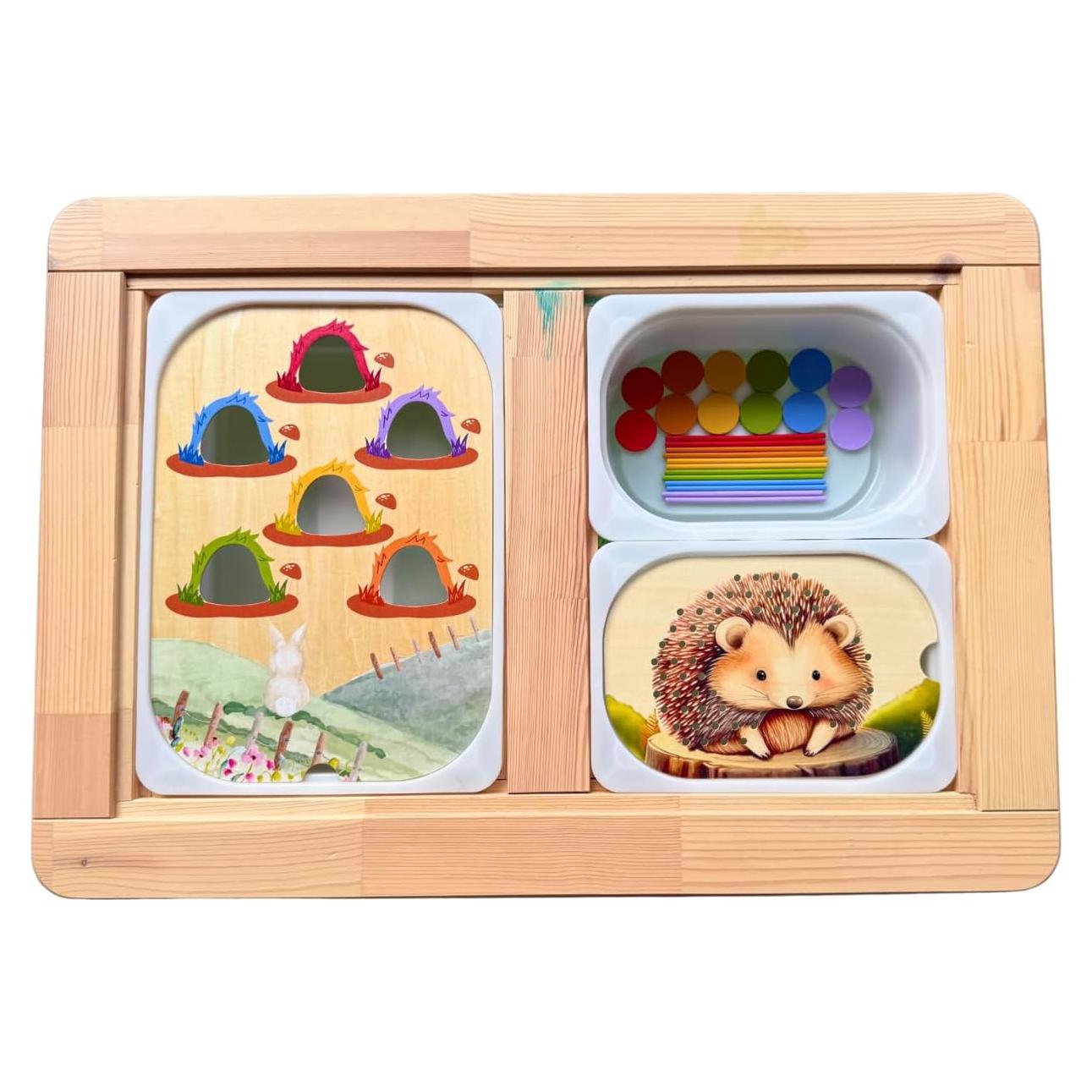 Insertos de Mesa Sensorial Flisat Nordic Cubs - 12 Palos y Monedas