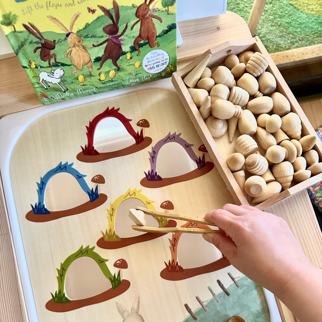 Insertos de Mesa Sensorial Flisat Nordic Cubs - 12 Palos y Monedas