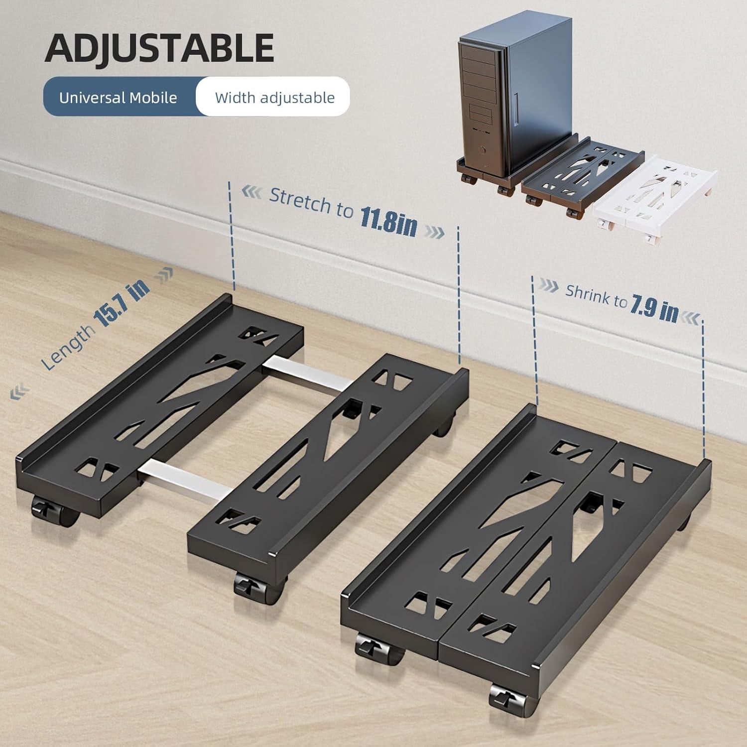 Soporte CPU Móvil Hovadova Ajustable con Ruedas 40x30 cm