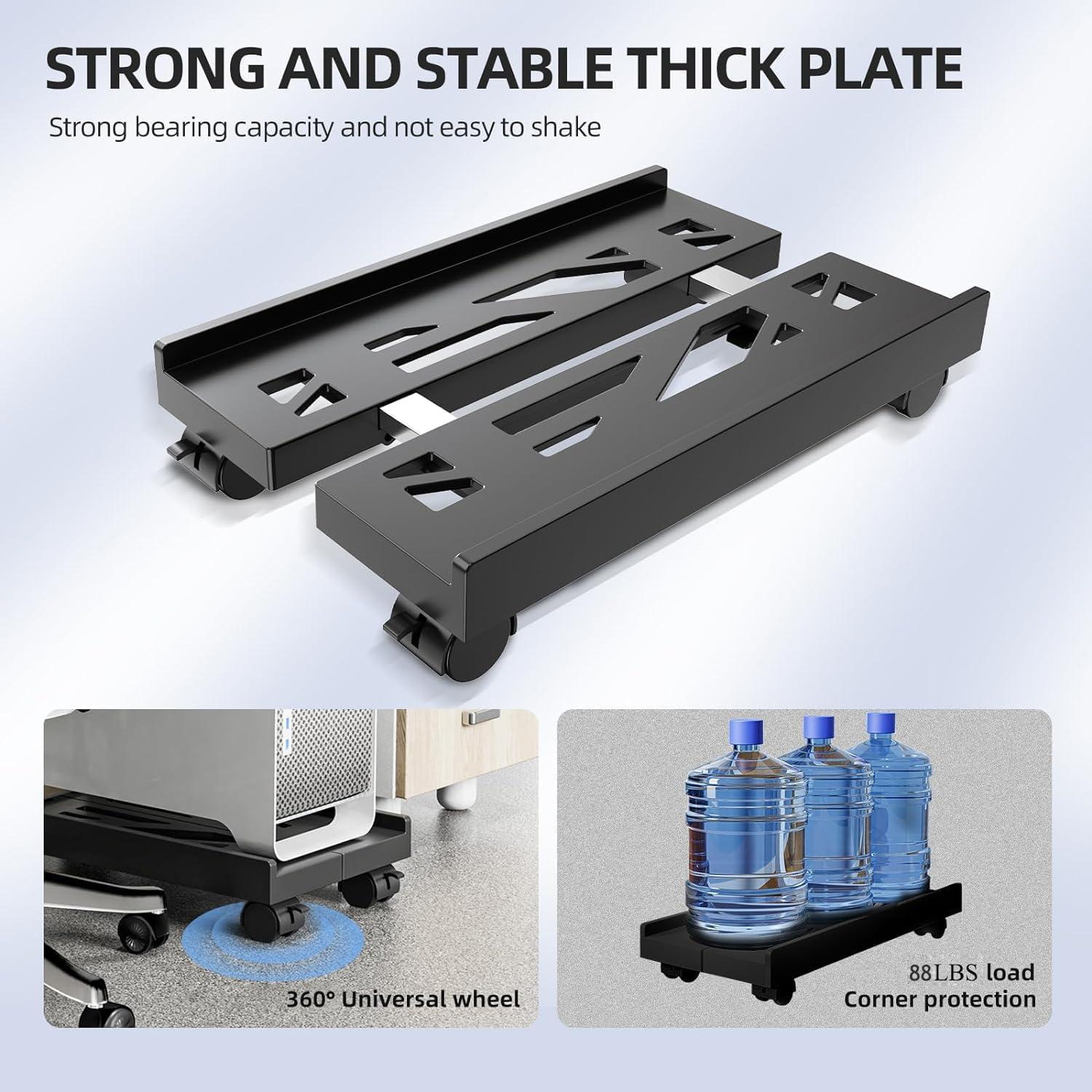 Soporte CPU Móvil Hovadova Ajustable con Ruedas 40x30 cm