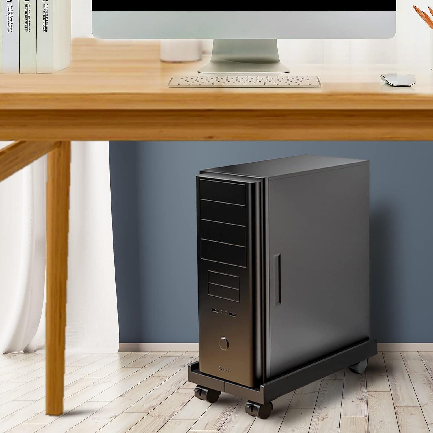 Soporte CPU Móvil Hovadova Ajustable con Ruedas 40x30 cm