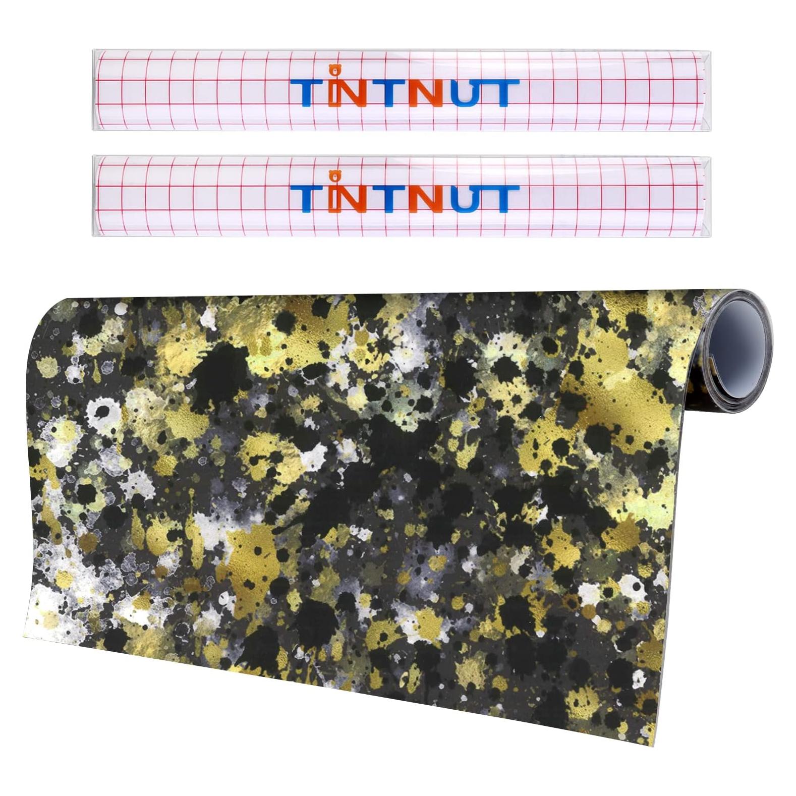 Rollo de Vinilo Permanente Tintnut 30.48x152.4 cm Negro Dorado