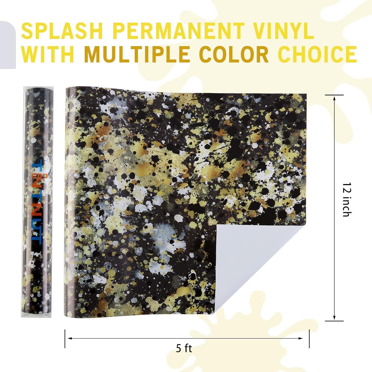 Rollo de Vinilo Permanente Tintnut 30.48x152.4 cm Negro Dorado