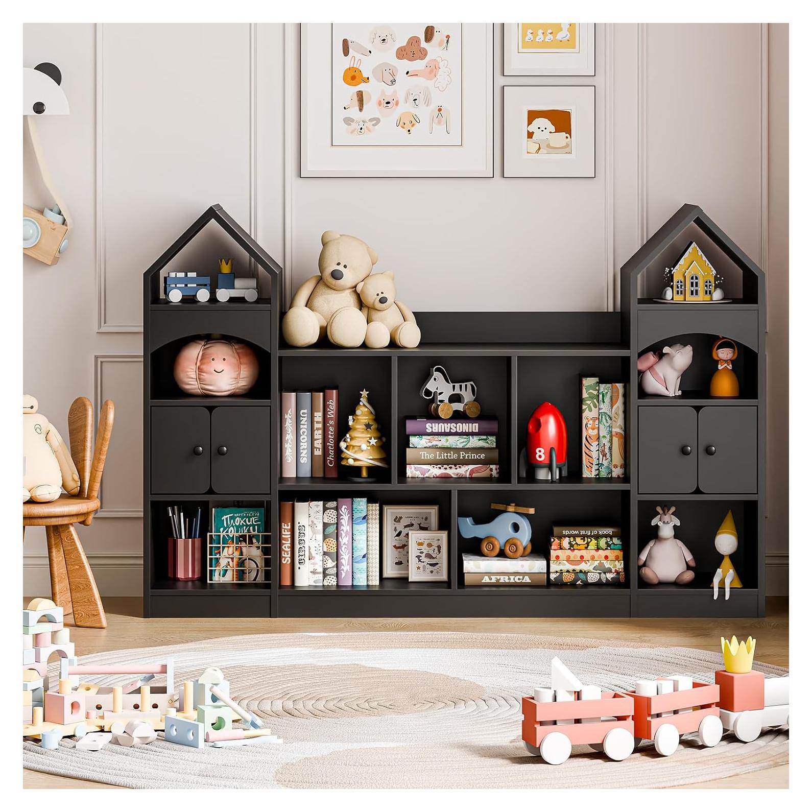 Estante de Libros Castillo Vabches Negro 3 Estantes 90 cm