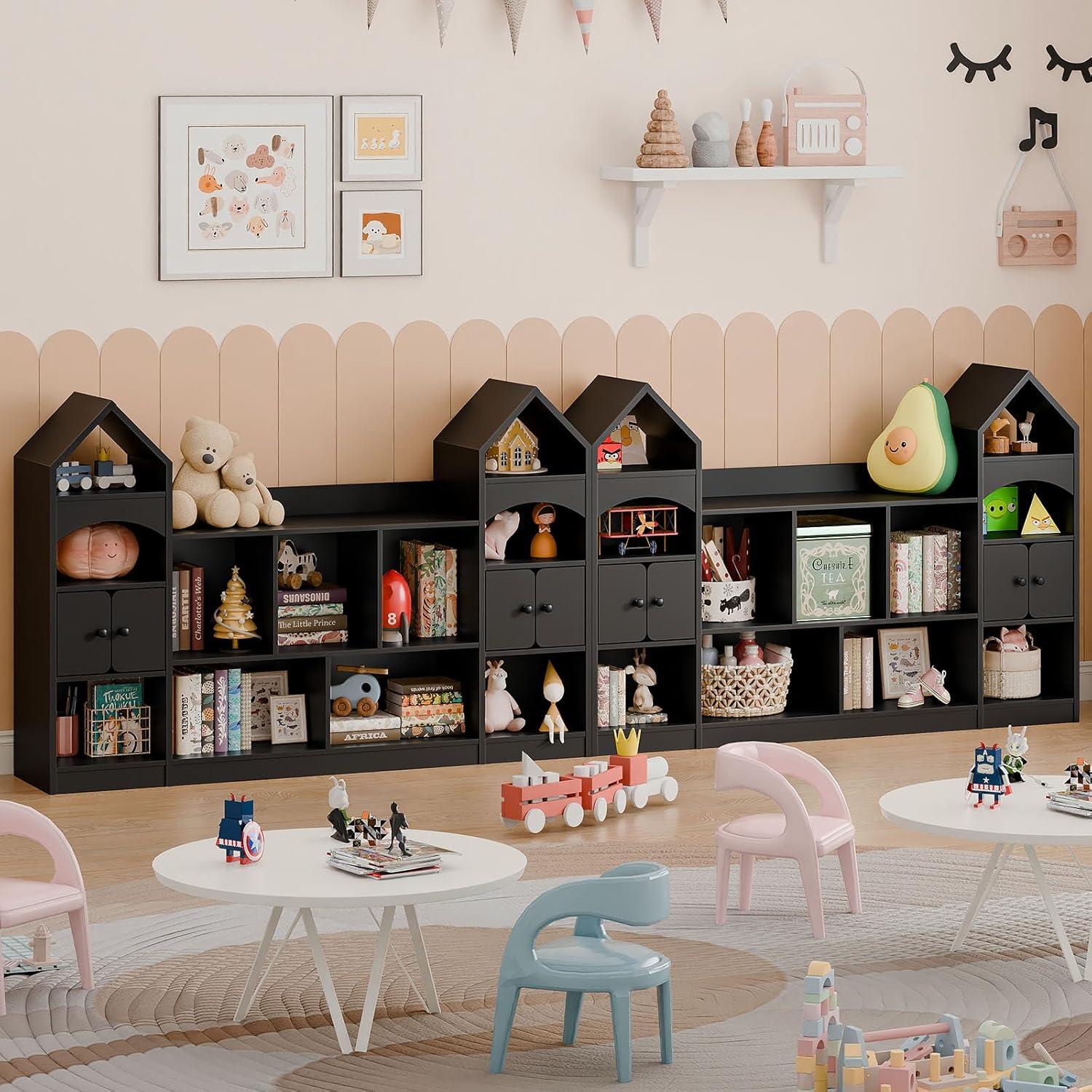 Estante de Libros Castillo Vabches Negro 3 Estantes 90 cm