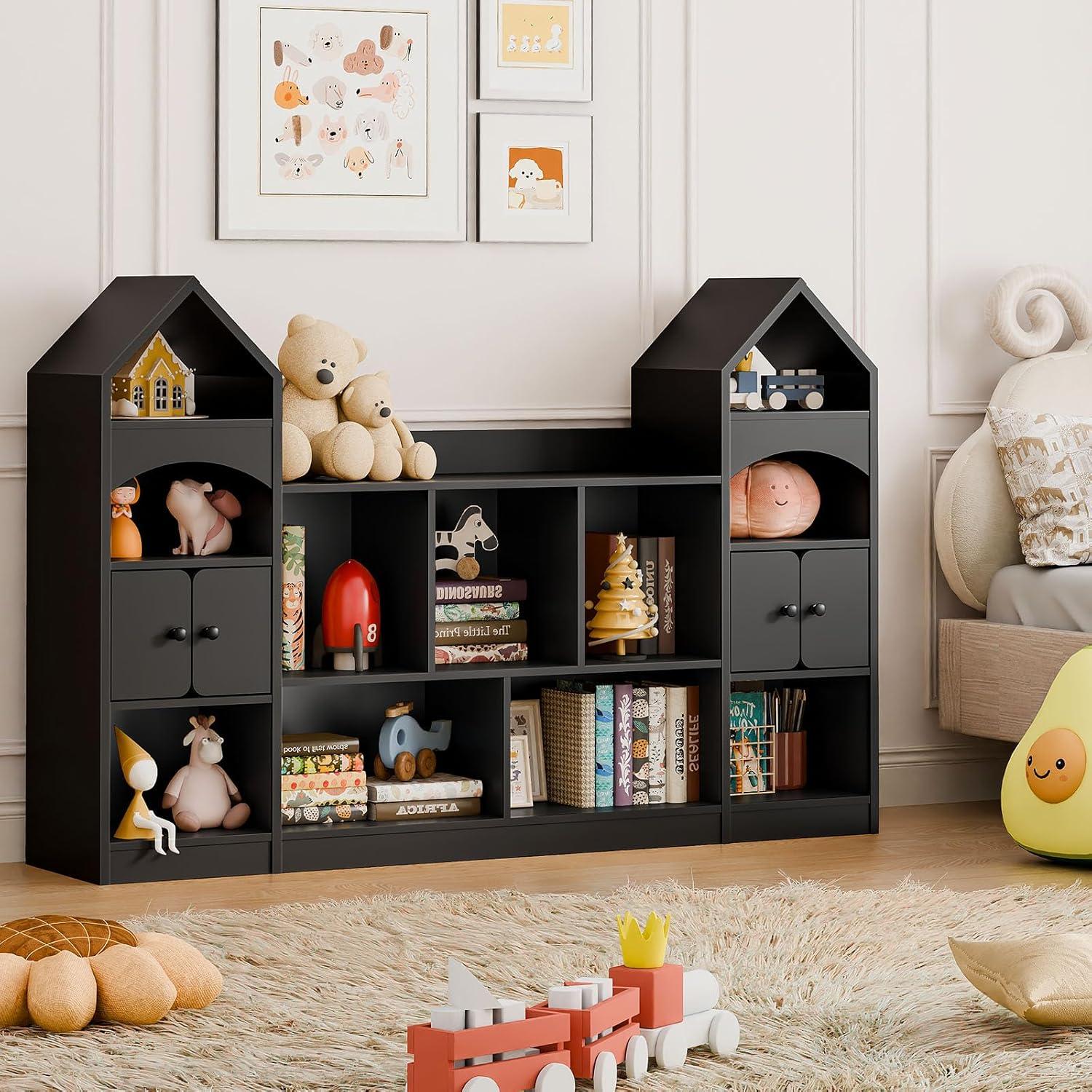 Estante de Libros Castillo Vabches Negro 3 Estantes 90 cm