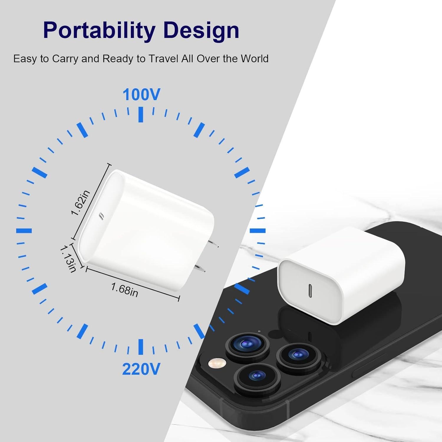 Cargador Rápido Ucaca 20W + Cable 10FT para iPhone