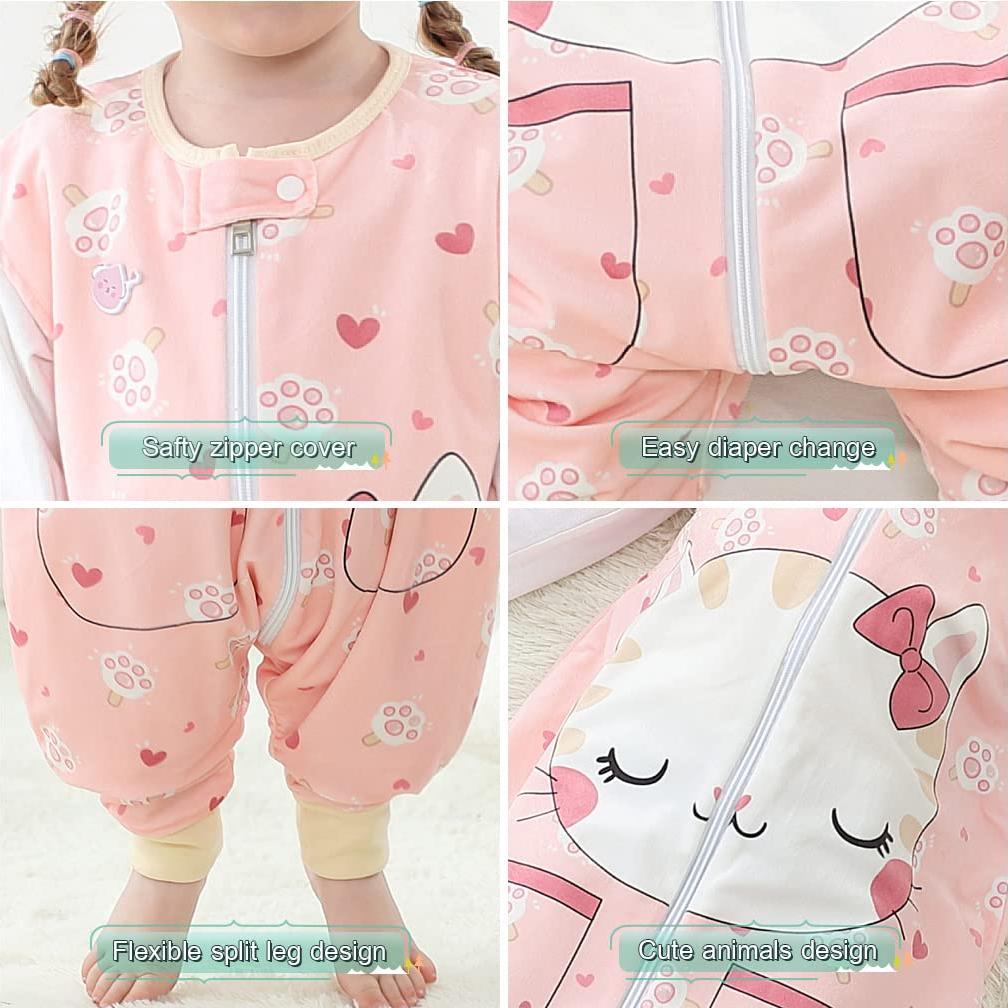 MICHLEY Saco de Dormir para Bebés Unisex 1-3 Años Gato
