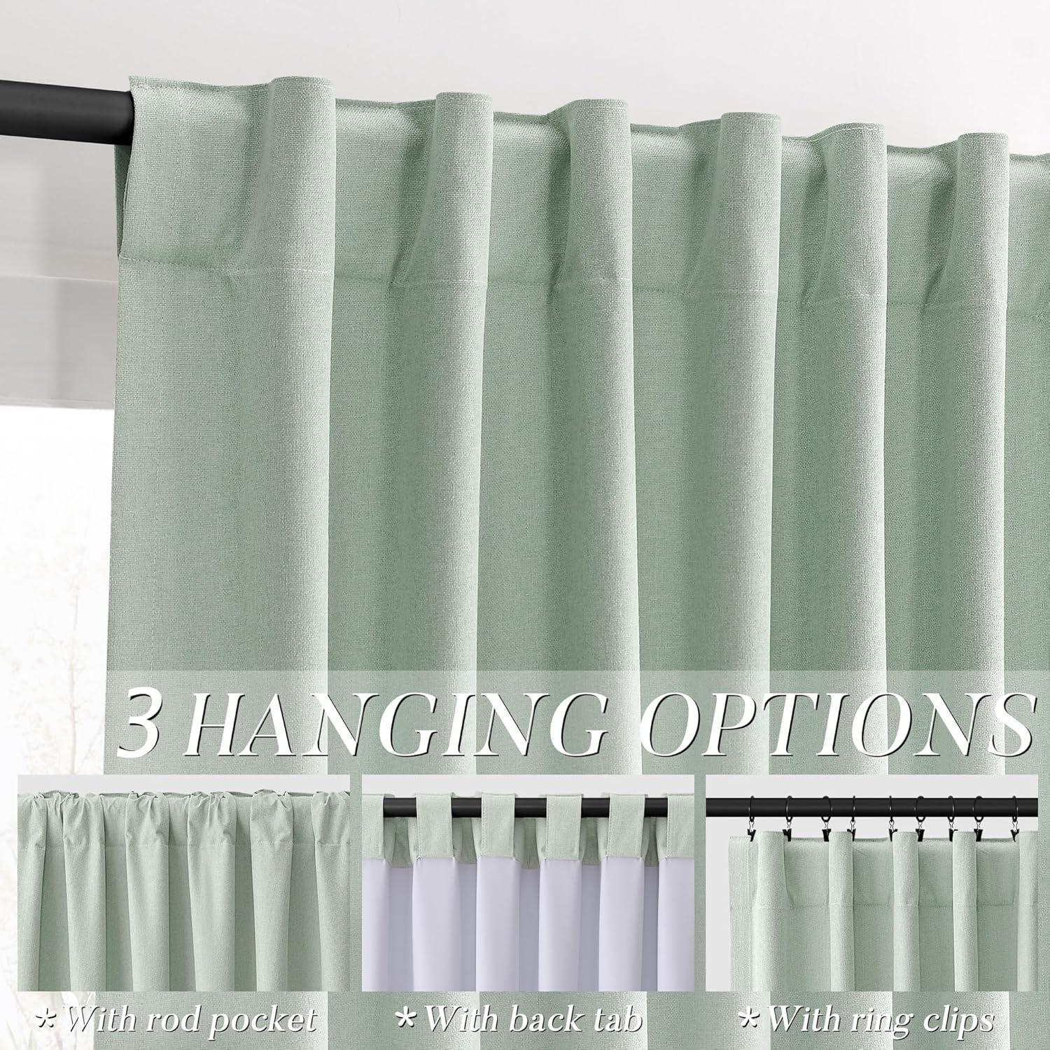 Cortinas Opacas ECIKMPIS Verde Aqua 132x213 cm Juego de 2