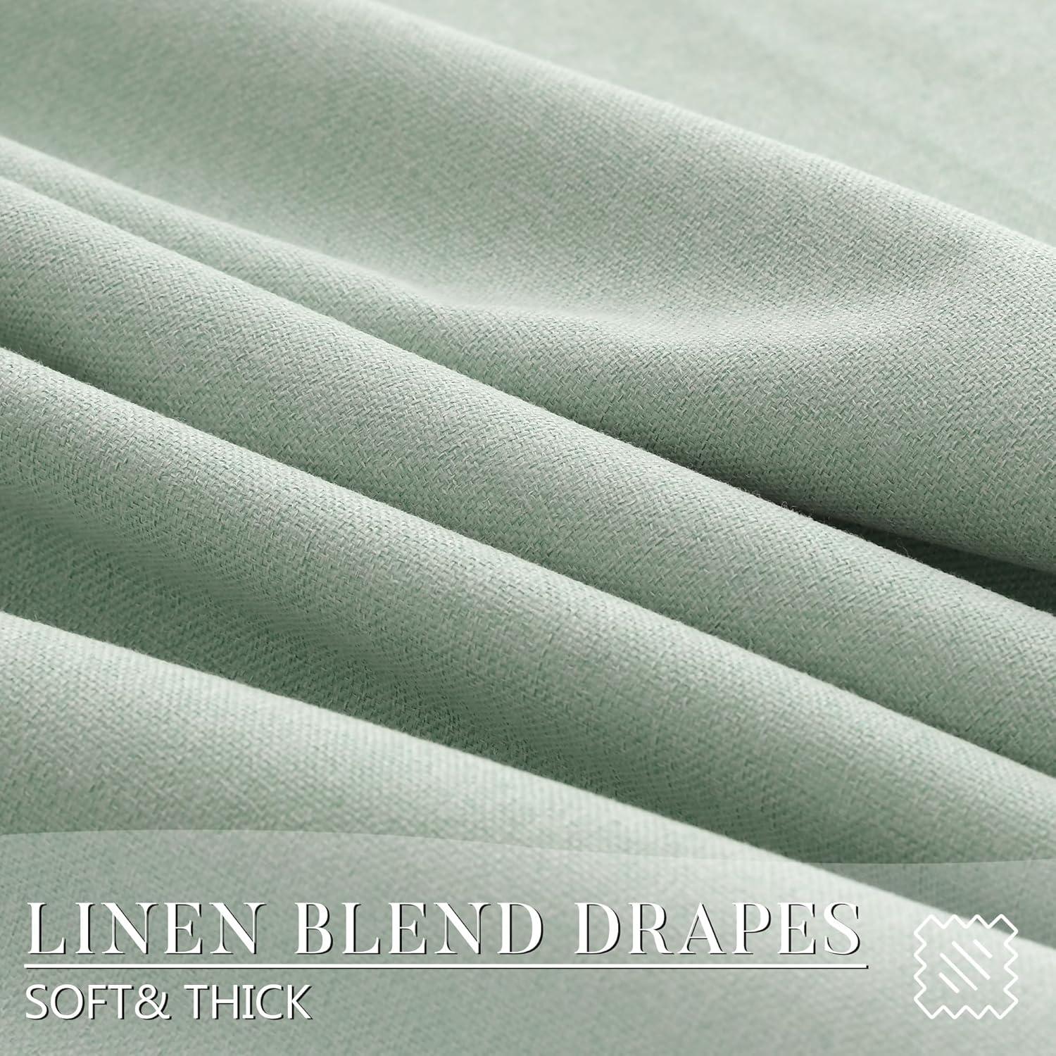 Cortinas Opacas ECIKMPIS Verde Aqua 132x213 cm Juego de 2