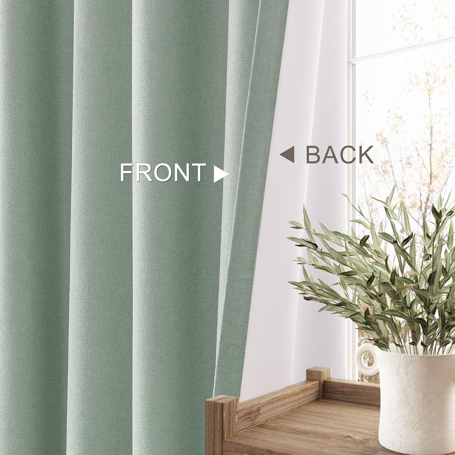 Cortinas Opacas ECIKMPIS Verde Aqua 132x213 cm Juego de 2