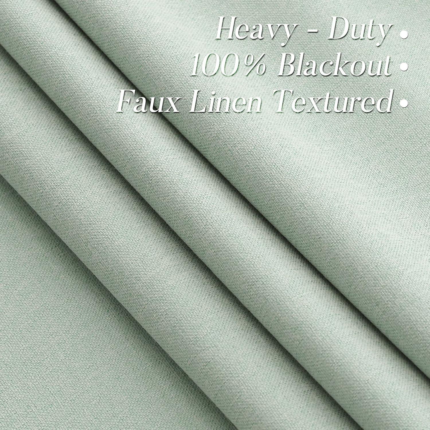 Cortinas Opacas ECIKMPIS Verde Aqua 132x213 cm Juego de 2