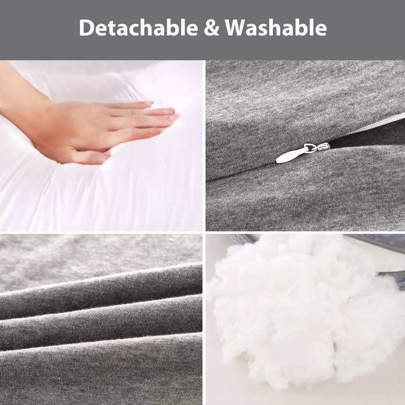 Almohada de Embarazo Elehealthy Grande Ajustable Gris Oscuro