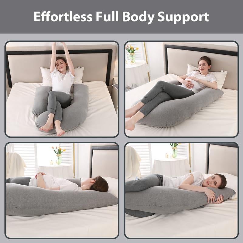 Almohada de Embarazo Elehealthy Grande Ajustable Gris Oscuro