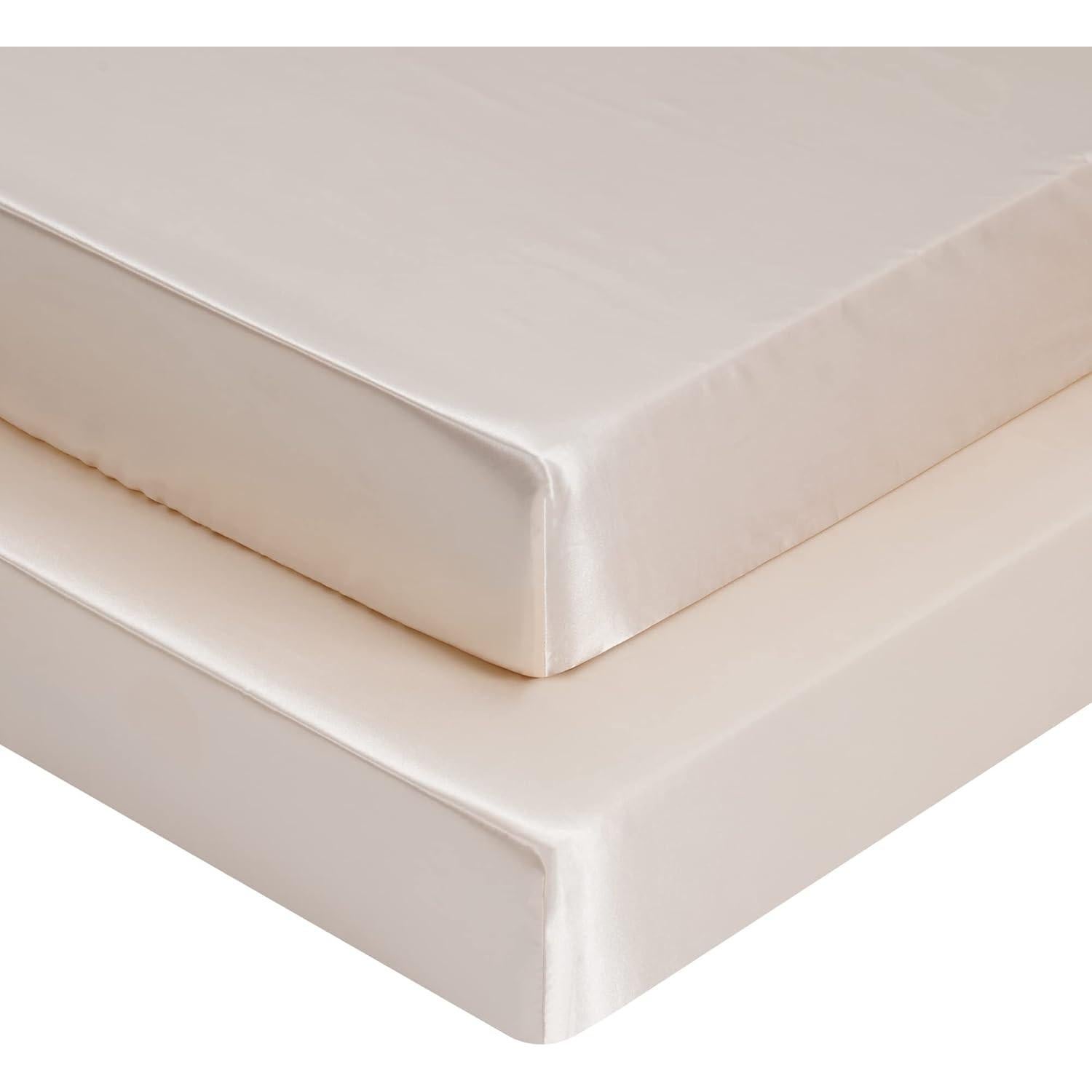 Sábanas de Cuna de Satén SnoozyBean - 2 Piezas Neutras 132x71cm