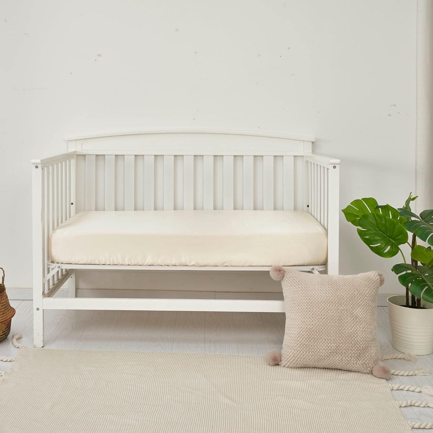 Sábanas de Cuna de Satén SnoozyBean - 2 Piezas Neutras 132x71cm