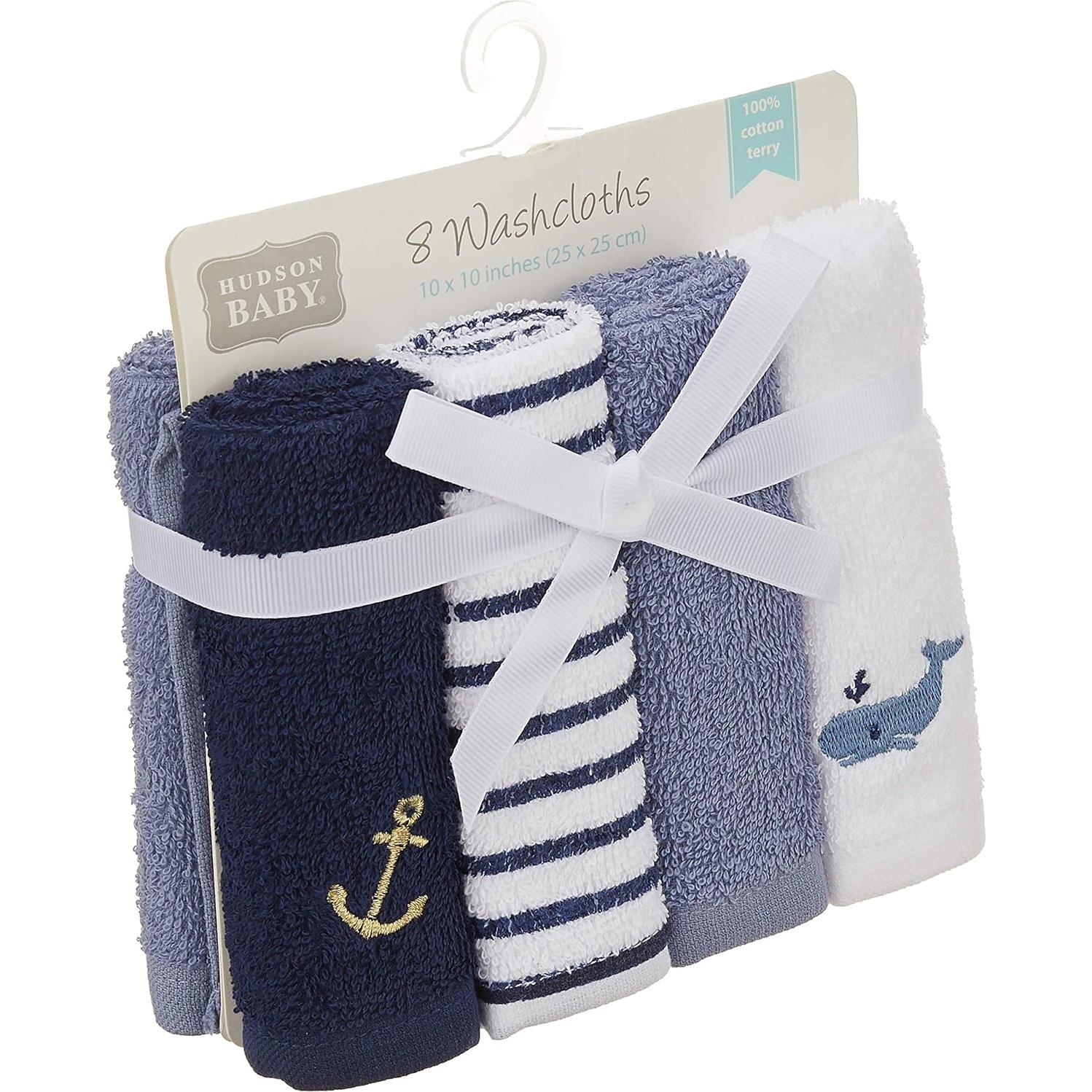 Toallitas de Algodón Suaves Hudson Baby - 8 Unidades Ancla
