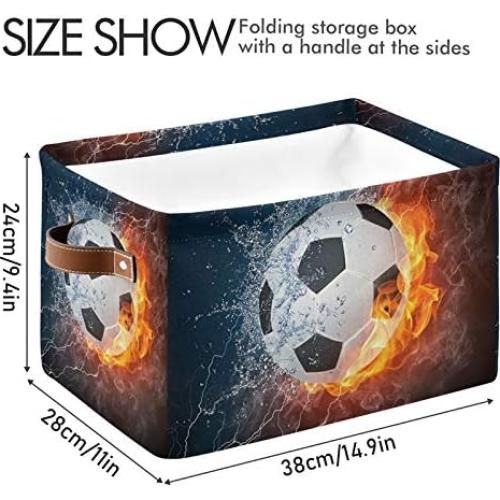 Canasta de Almacenamiento Plegable AUUXVA 38x28x24 cm Fútbol