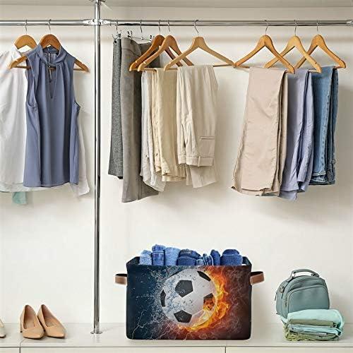 Canasta de Almacenamiento Plegable AUUXVA 38x28x24 cm Fútbol