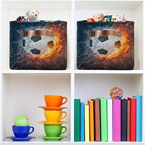 Canasta de Almacenamiento Plegable AUUXVA 38x28x24 cm Fútbol