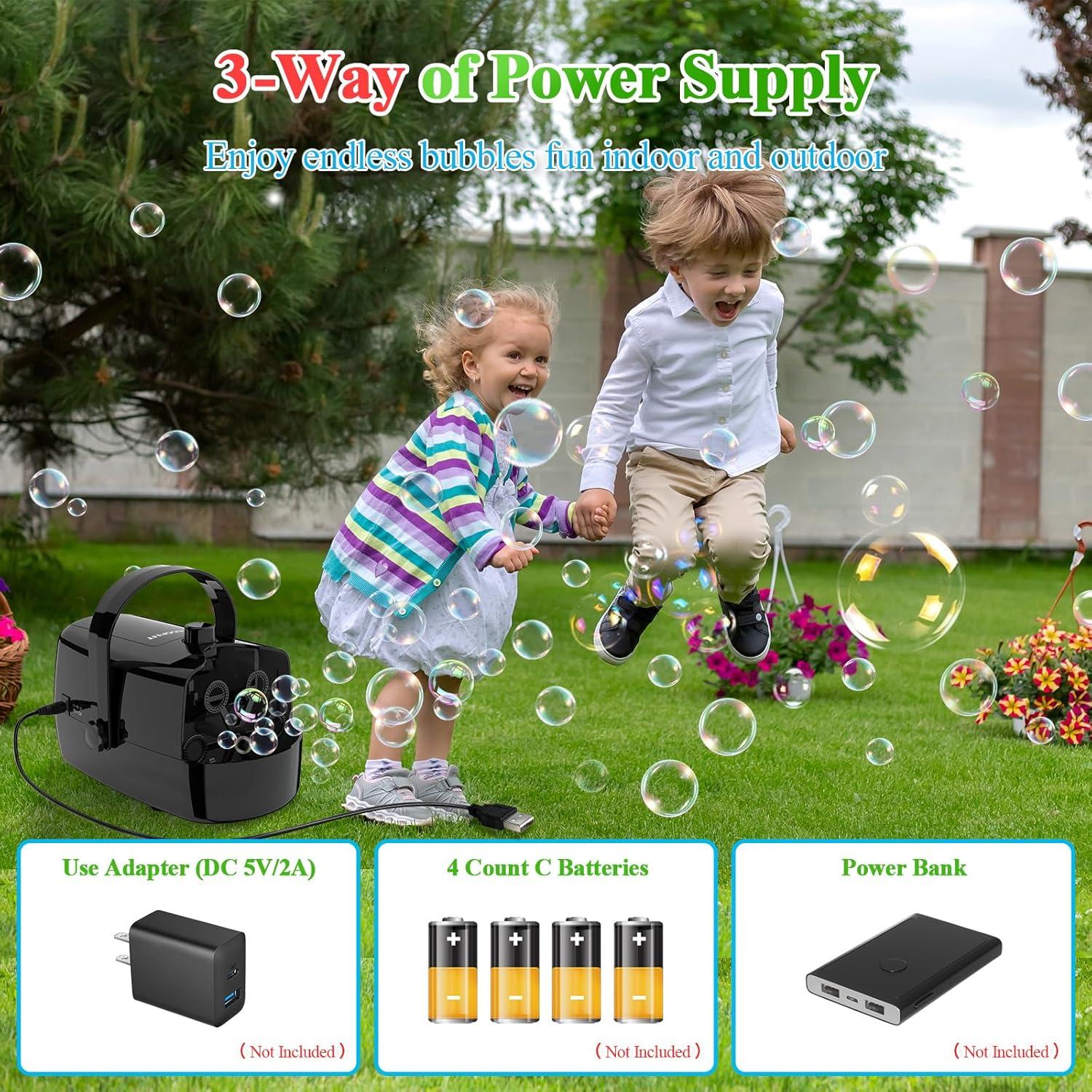 Máquina de Burbujas 3 en 1 Wisdomlit con 3 Varitas 8000+ Burbujas