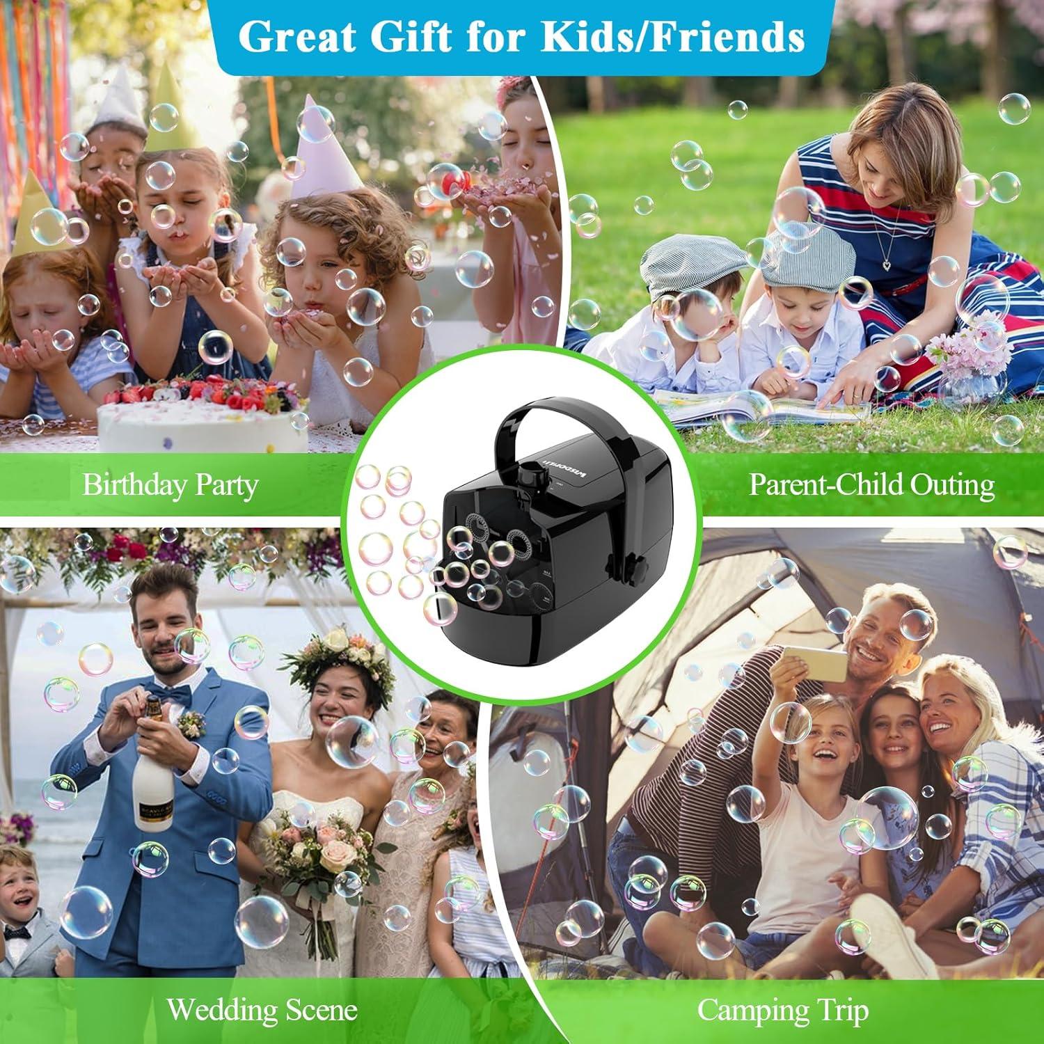 Máquina de Burbujas 3 en 1 Wisdomlit con 3 Varitas 8000+ Burbujas