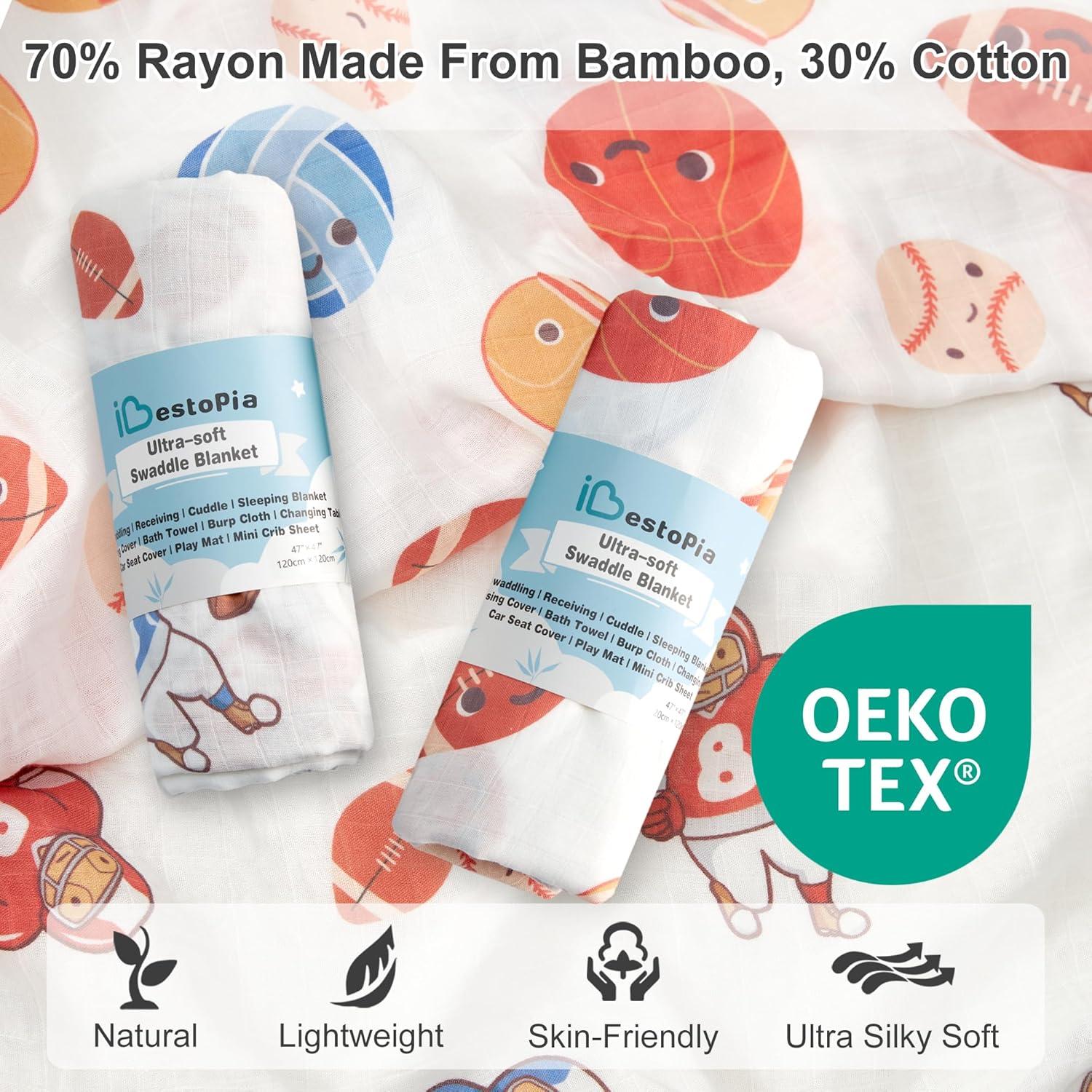 Mantas de Muselina IBESTOPIA 2 Unidades 120x120 cm Juegos de Pelota