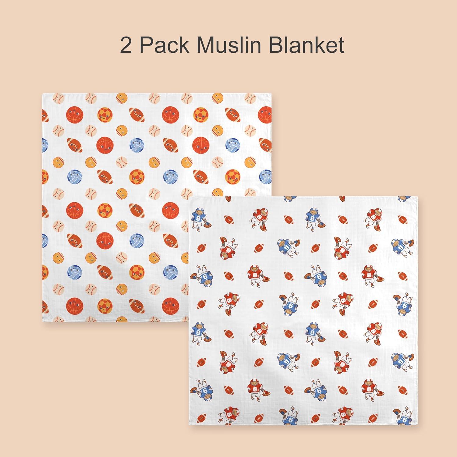 Mantas de Muselina IBESTOPIA 2 Unidades 120x120 cm Juegos de Pelota