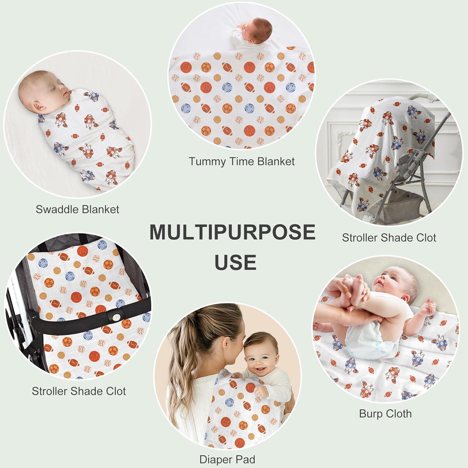 Mantas de Muselina IBESTOPIA 2 Unidades 120x120 cm Juegos de Pelota