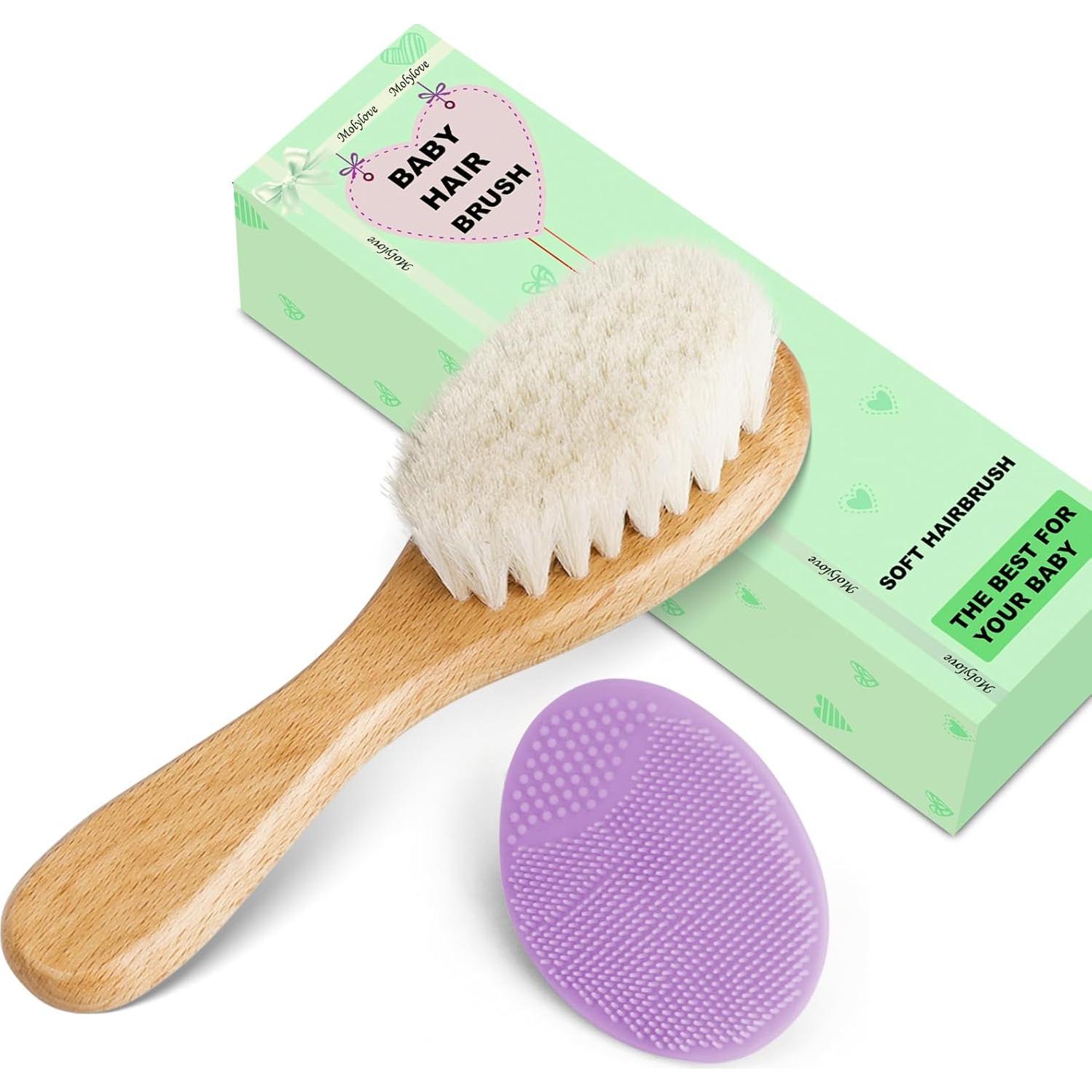 Juego de Cepillos para Bebé Molylove - 2 Piezas Madera Suave