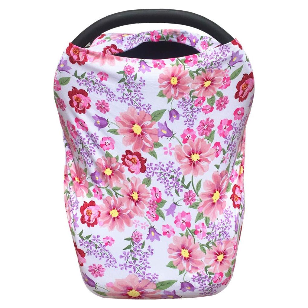 Funda para Asiento de Auto Bebé Synrroe Floral Rosa Morado