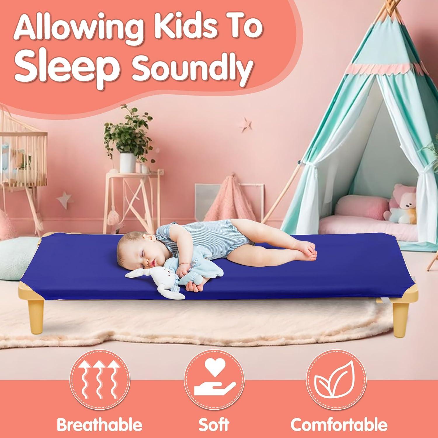 Sábanas para Cuna de Guardería RowinsyDD 58x130 cm Azul 2 Pcs