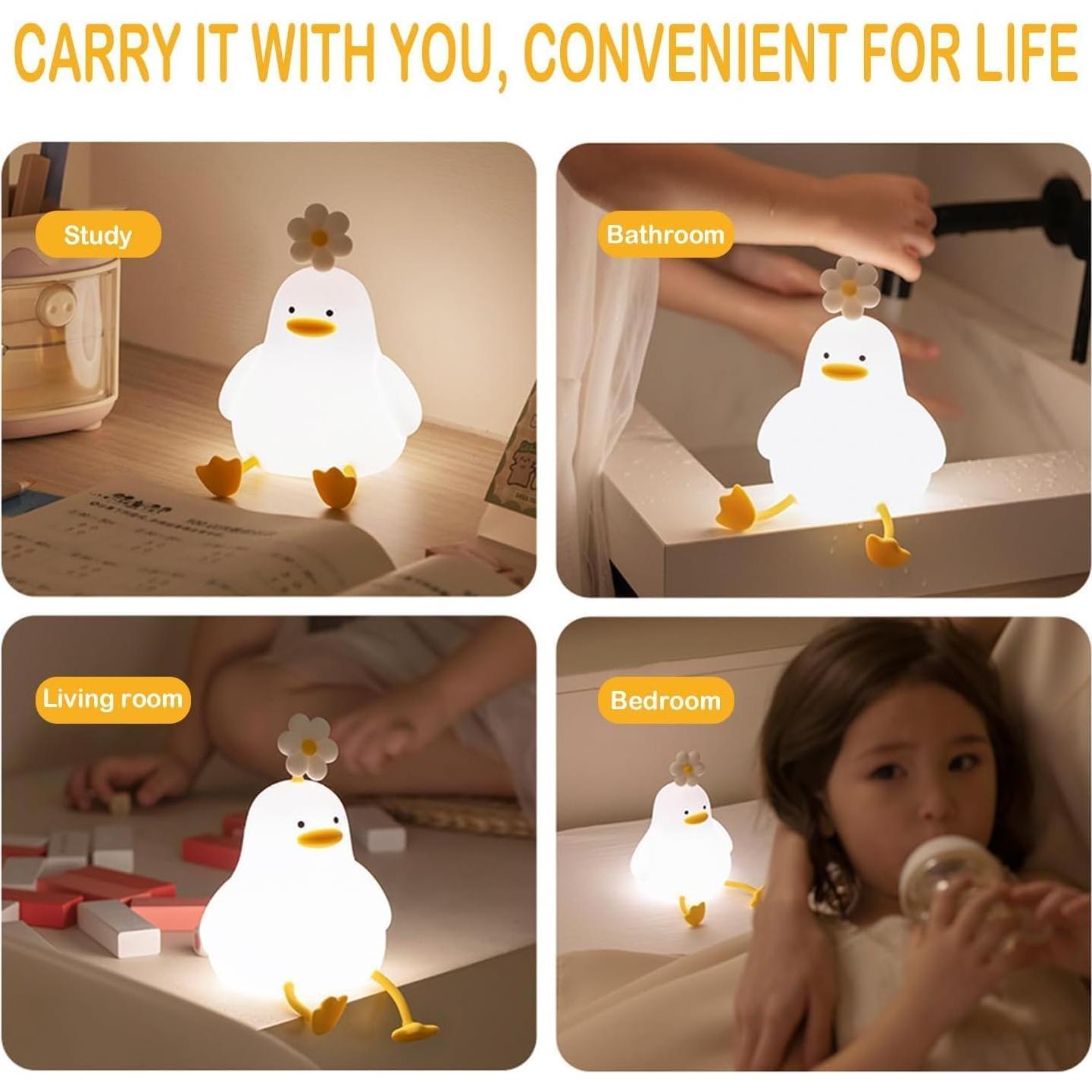 Lámpara Nocturna Pato Flor Icotoibabie Regulable 3 Niveles