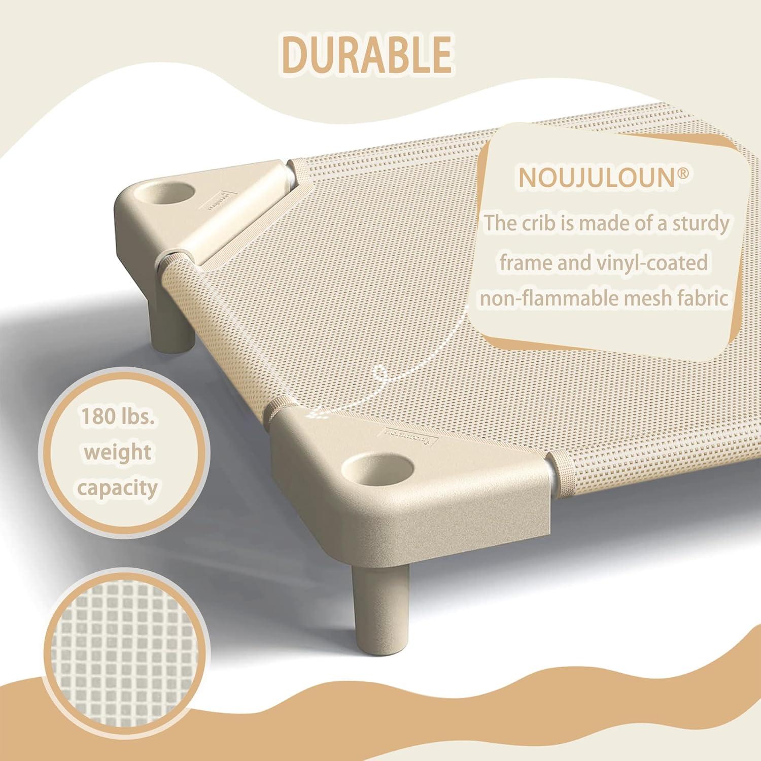 Camas apilables para preescolar NOUJULOUN 4 unidades Beige claro