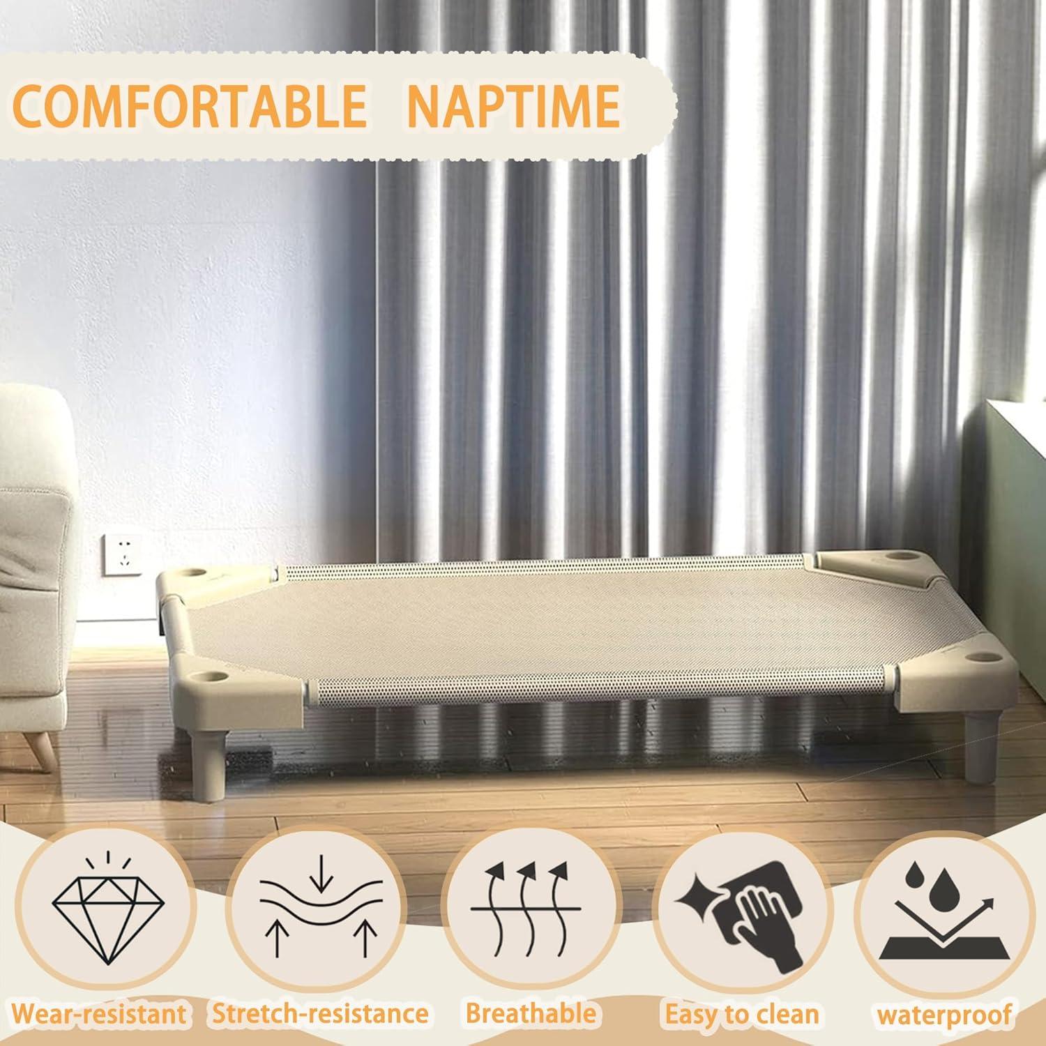 Camas apilables para preescolar NOUJULOUN 4 unidades Beige claro