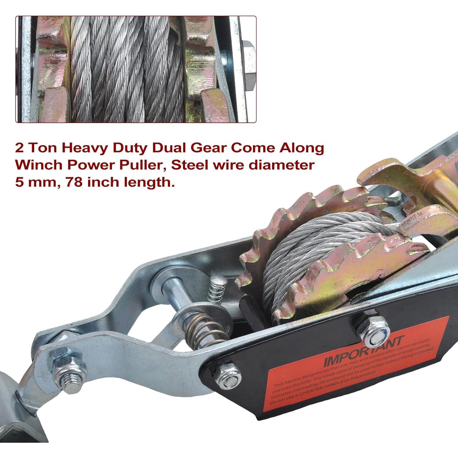 Extractor de Palanca BIGREAT 2 Toneladas con Ganchos y Correa