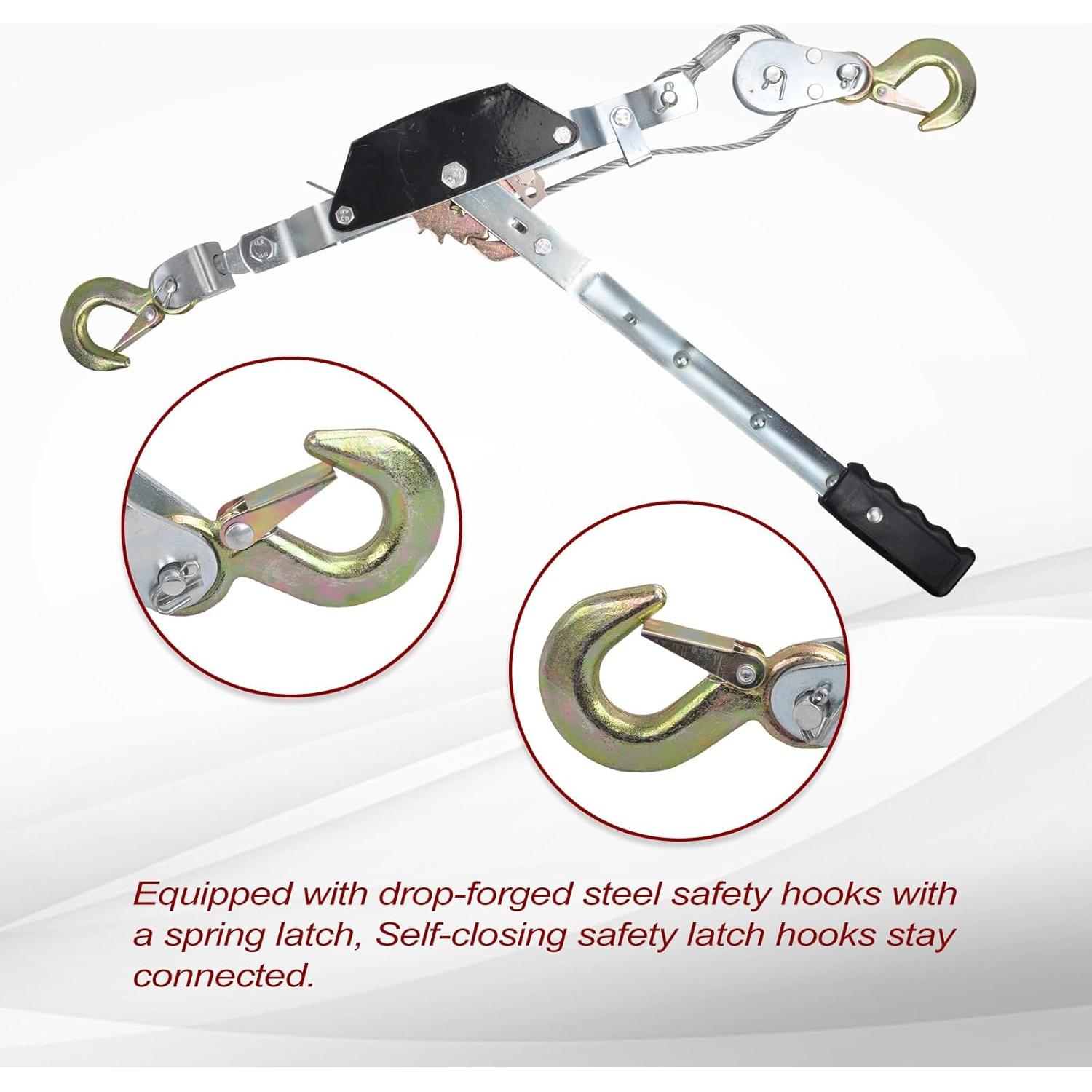 Extractor de Palanca BIGREAT 2 Toneladas con Ganchos y Correa