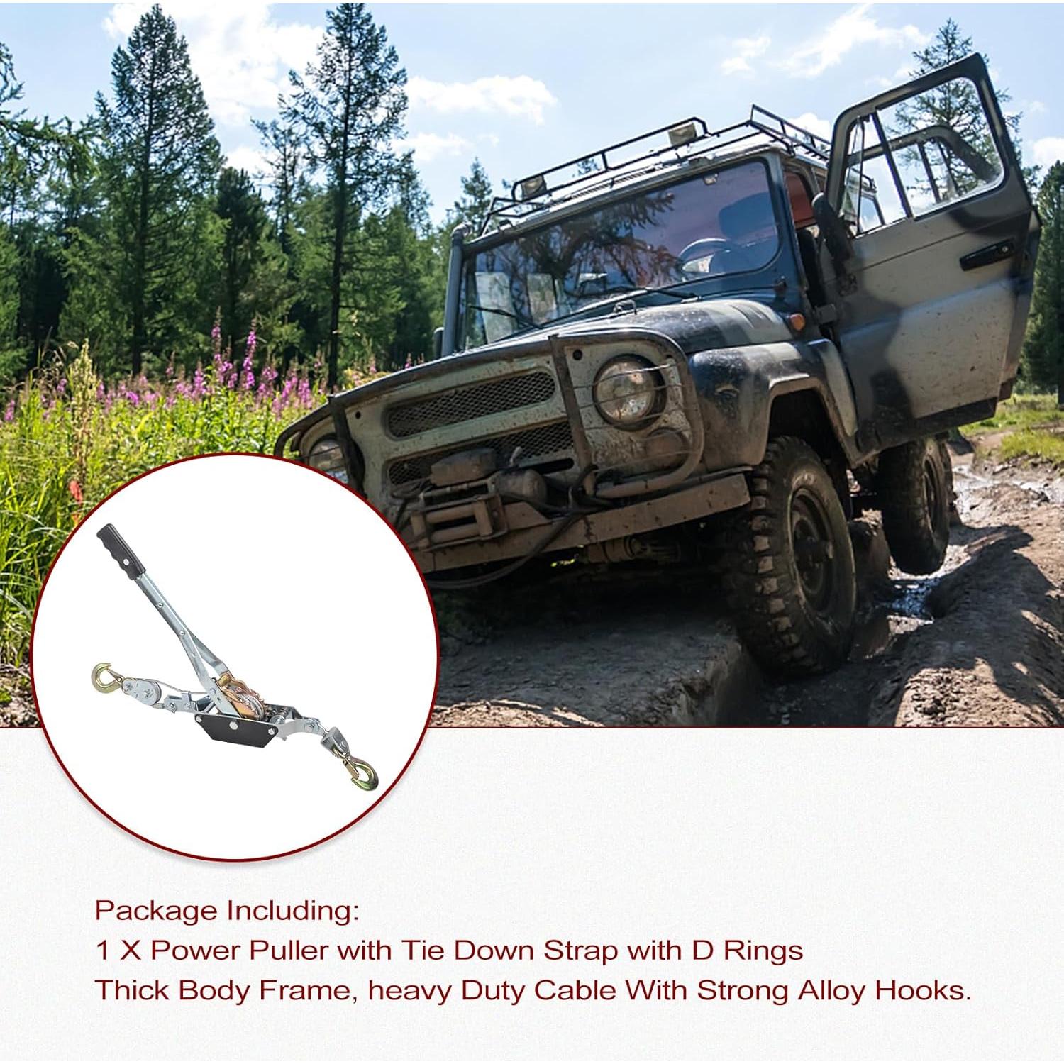 Extractor de Palanca BIGREAT 2 Toneladas con Ganchos y Correa