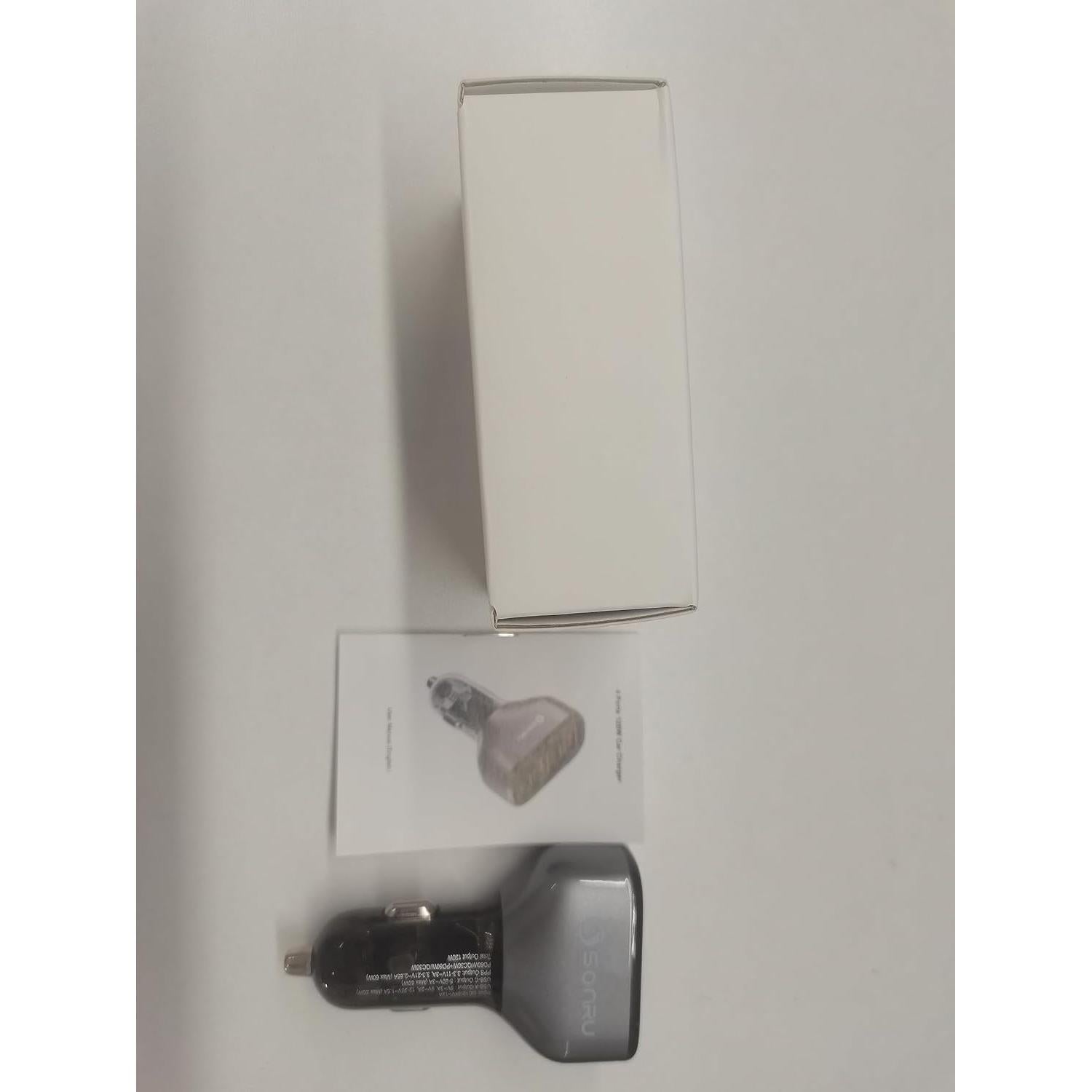 Cargador de coche USB C 120W SONRU 4 puertos carga rápida