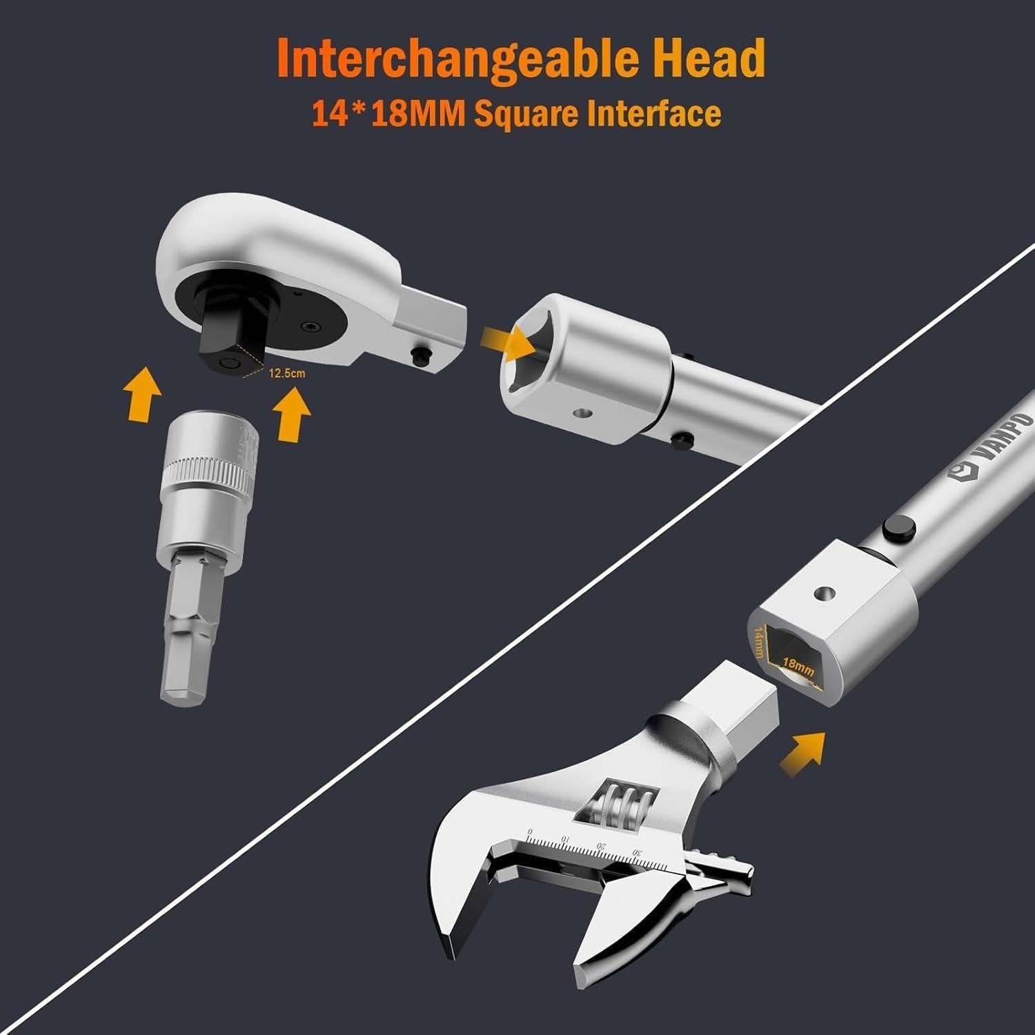 Llave de Torque Ajustable VANPO 1/2 Pulgada 13.6-230.5 Nm