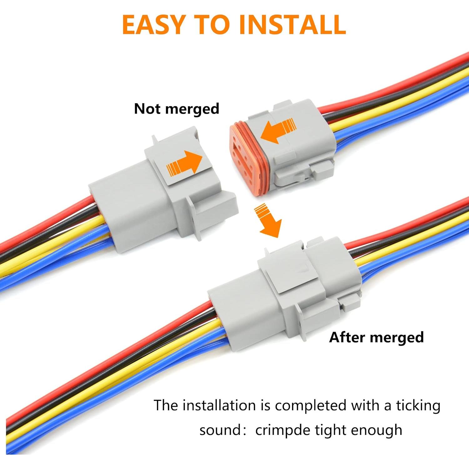 Kit de Conectores Eléctricos Automotrices ALFOCI 8 Pines IP67