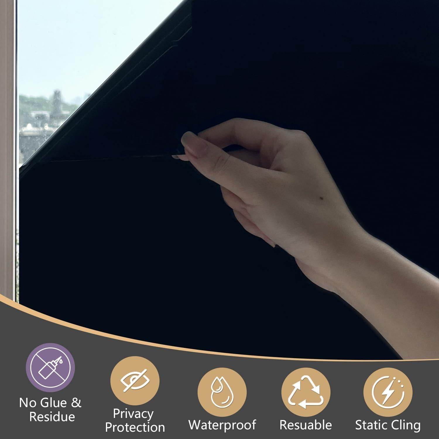 Película de Privacidad DULEIXUFHEE 45cm x 300cm Negra