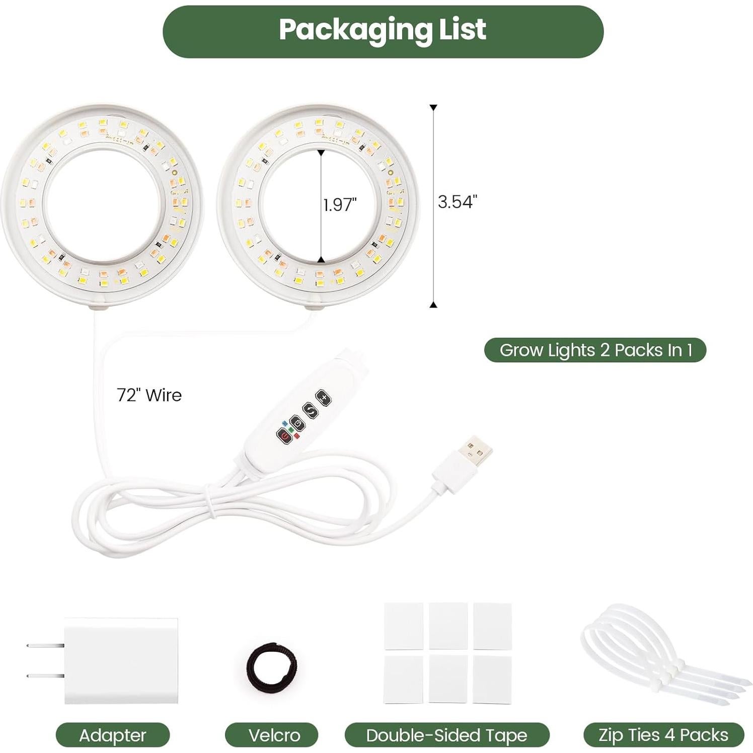 Luz de Crecimiento de Techo Mosthink 96 LEDs Espectro Completo
