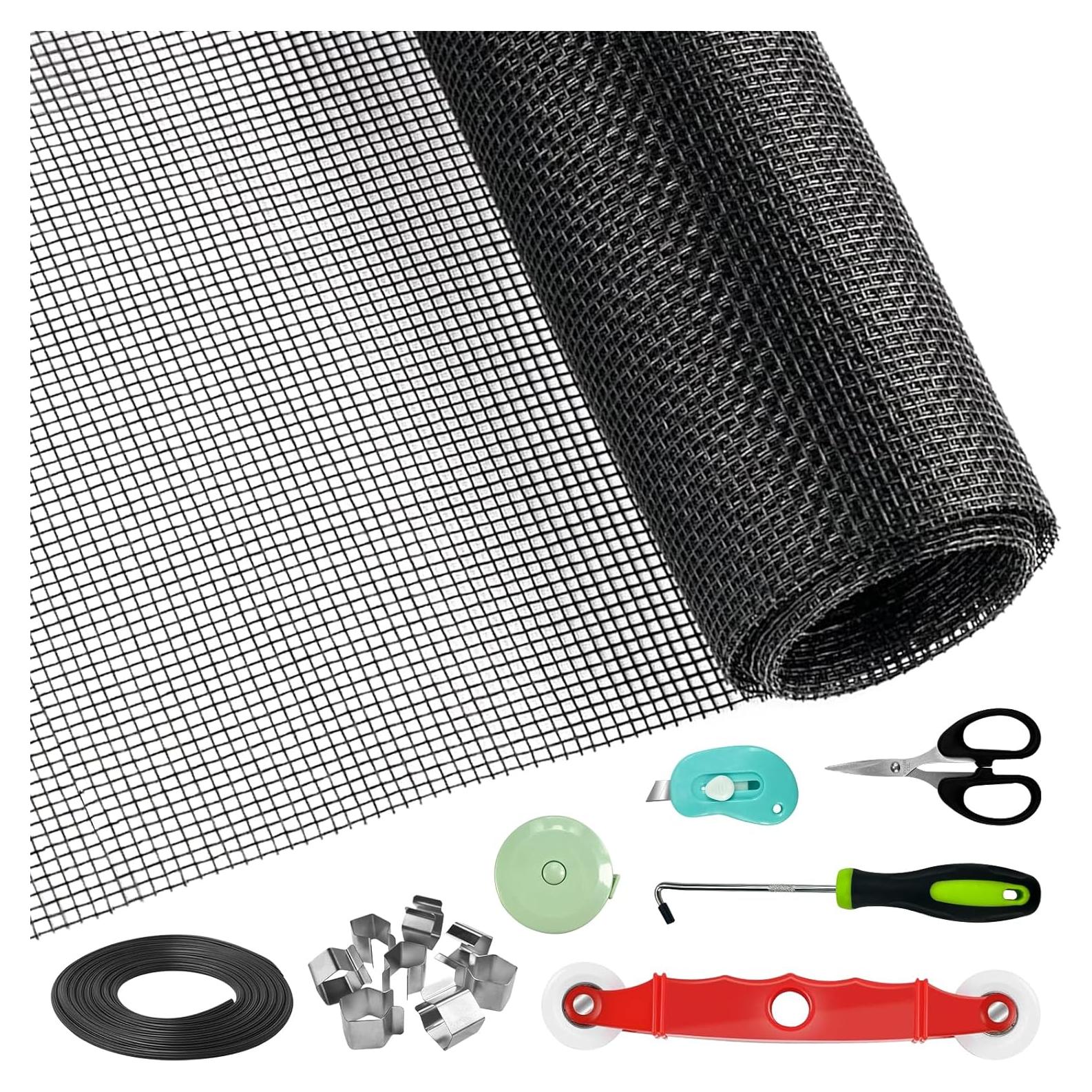 Kit de Reparación de Pantalla de Ventana Pmbqifay 1.1kg 48x178cm Negro
