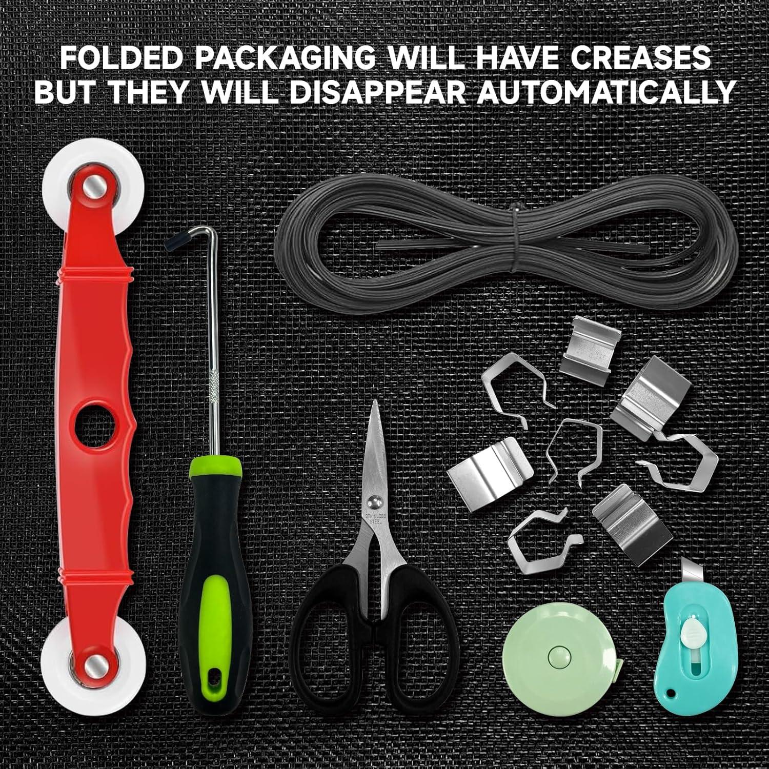 Kit de Reparación de Pantalla de Ventana Pmbqifay 1.1kg 48x178cm Negro