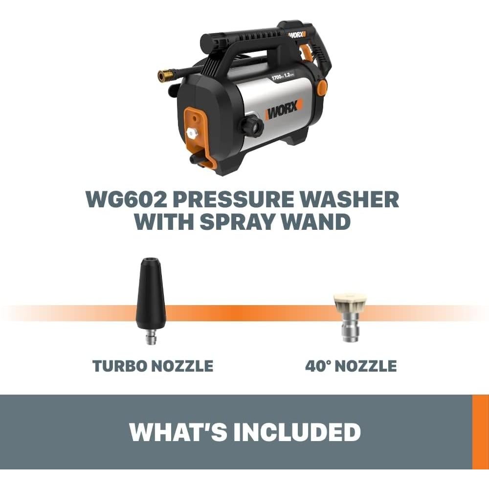 Lavadora a Presión Eléctrica Worx 1700 PSI 1.4 GPM WG602