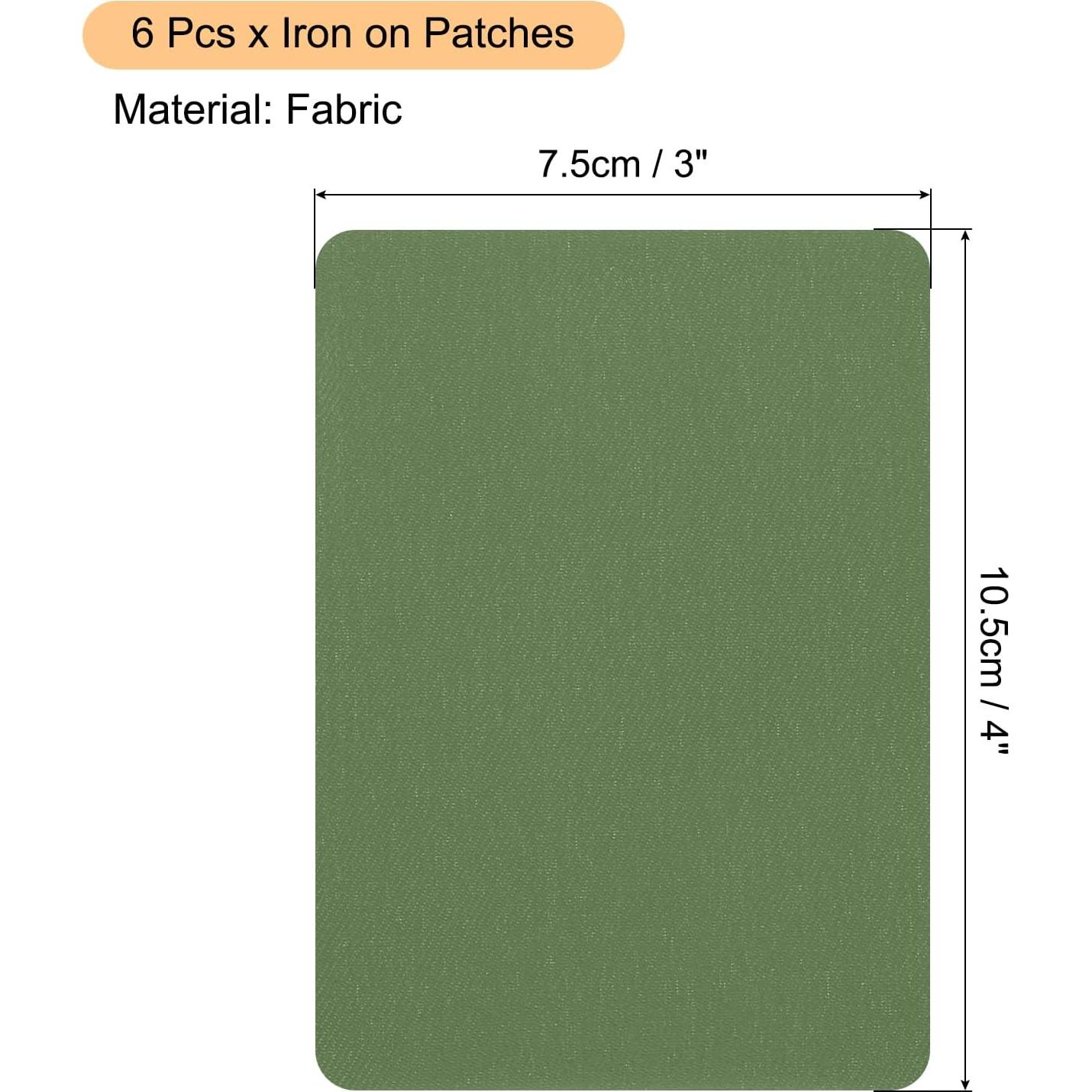 Parches Termoadhesivos MECCANIXITY 6 Pcs Verde Militar 10.5x7.5cm