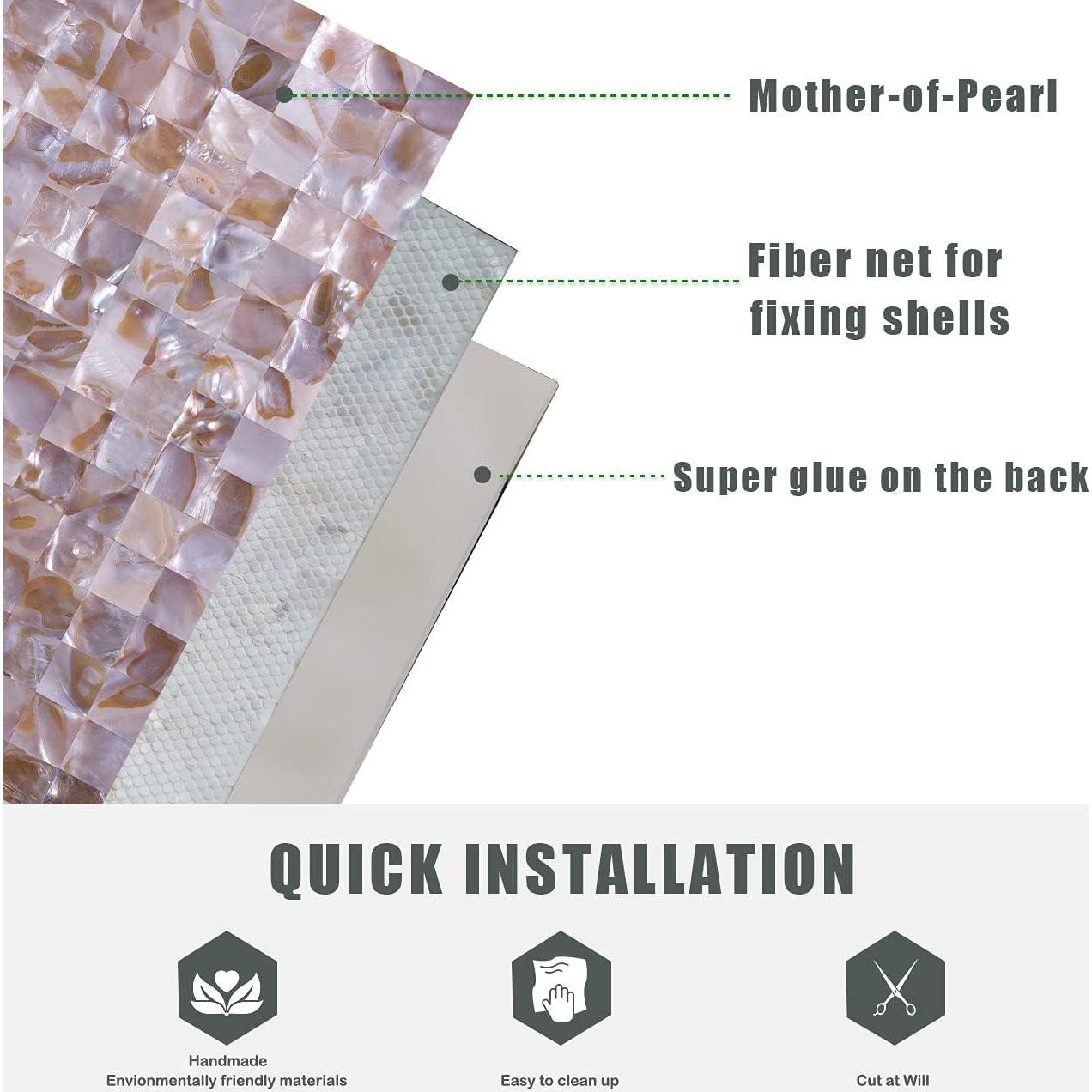 Mosaico de Concha de Madreperla MOP 30.48x30.48cm Colorido